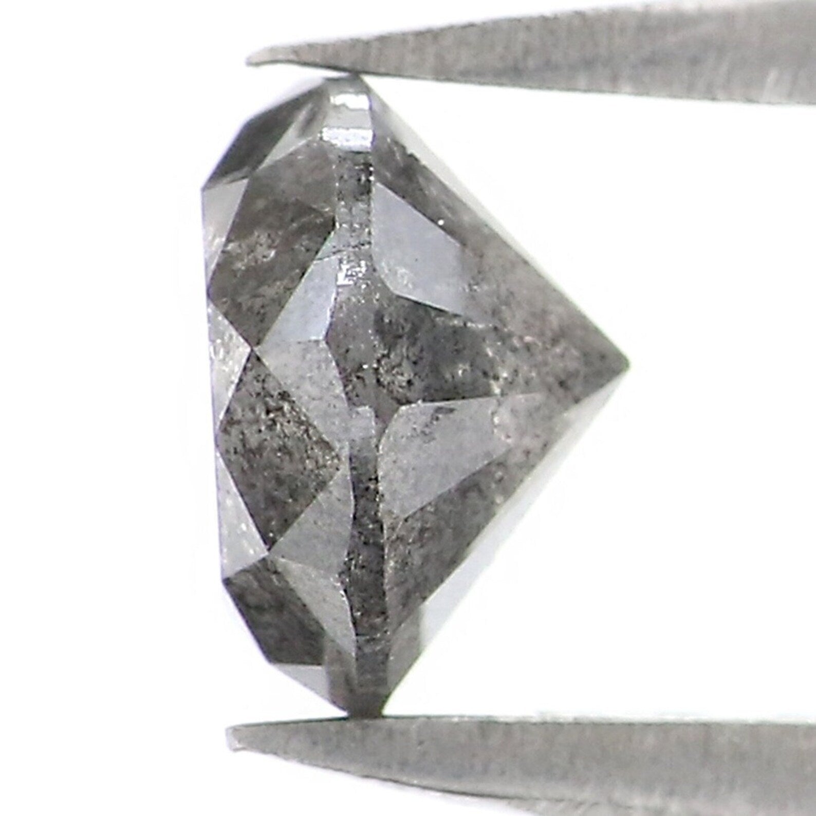 0.87 Ct Natural Loose Round Brilliant Cut Diamond Salt And Pepper Round Diamond 5.80 MM Natural Black Grey Color Round Cut Diamond QN9369