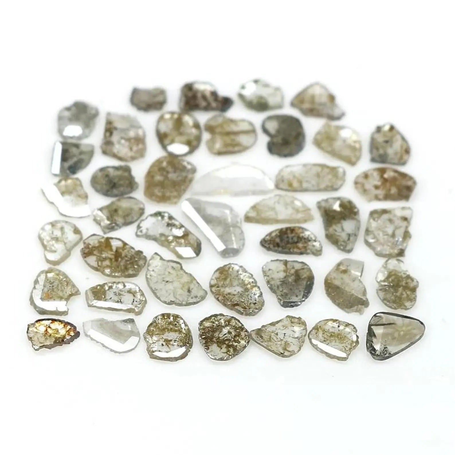 2.49 Ct Natural Loose Slice Shape Diamond Salt And Pepper Slice Diamond 2.60 MM Natural Loose Black Grey Color Irregular Cut Diamond NQ1688