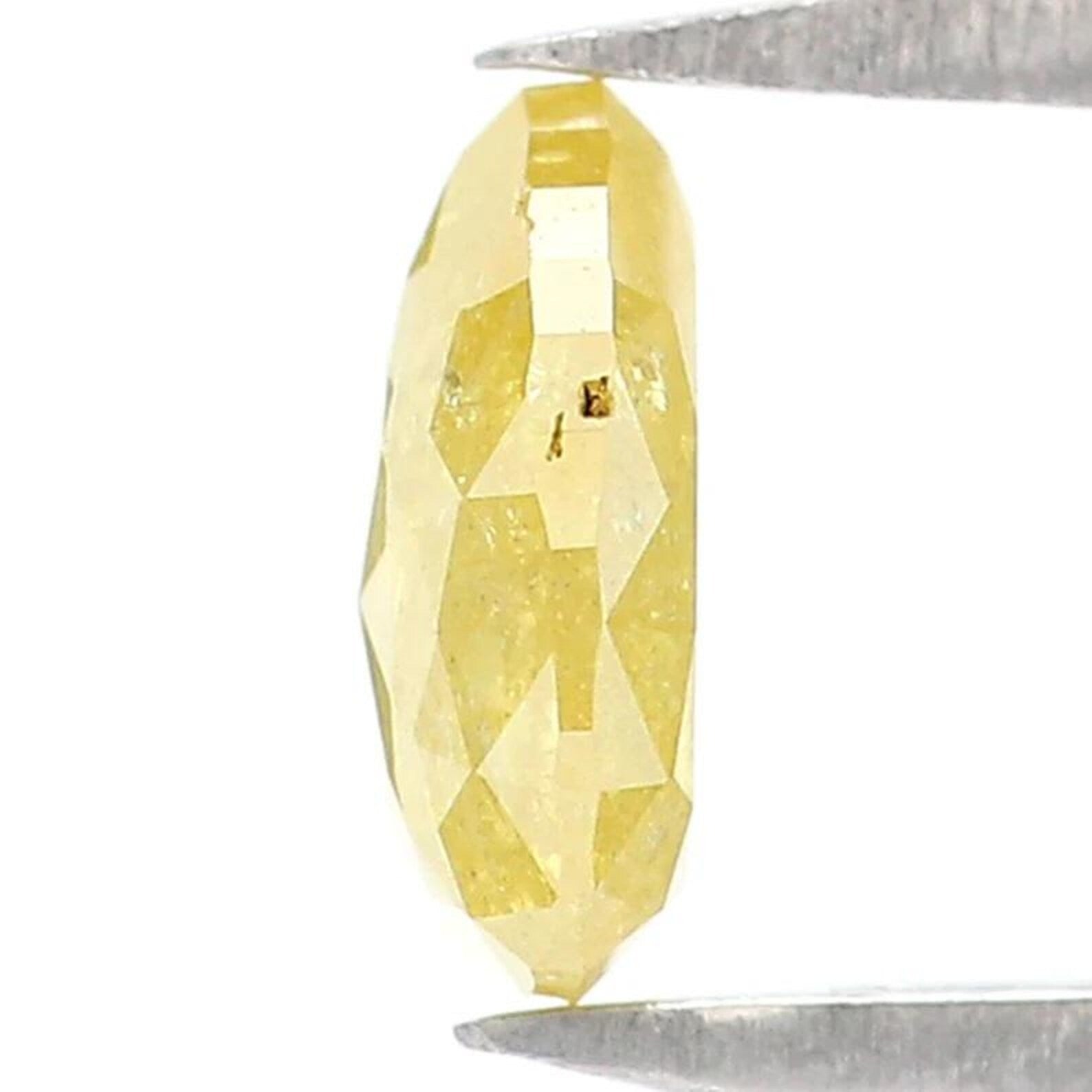 0.53 CT Natural Loose Pear Shape Diamond Yellow Color Pear Diamond 5.95 MM Natural Loose Diamond Yellow Color Pear Rose Cut Diamond NQ1975