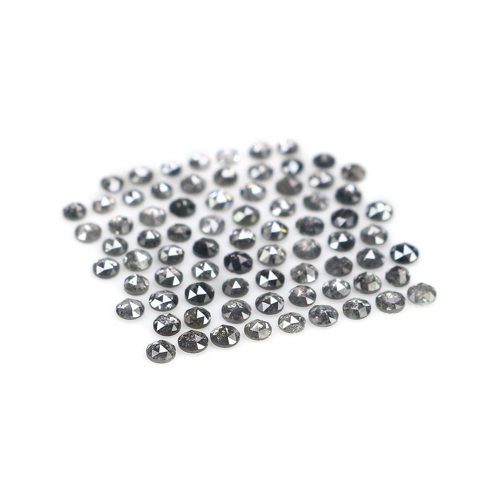 1.26 CT Natural Loose Round Shape Diamond Salt And Pepper Round Cut Diamond 1.30 MM Natural Black Grey Color Round Rose Cut Diamond NQ1832