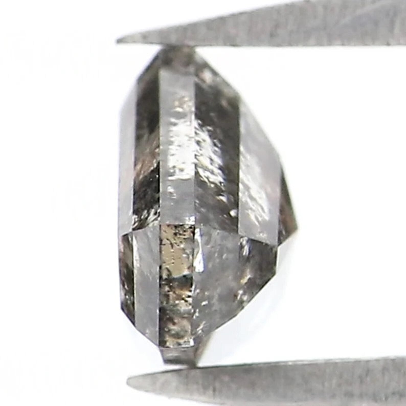 0.67 CT Natural Loose Shield Shape Diamond Salt And Pepper Shield Diamond 5.00 MM Natural Black Grey Color Shield Rose Cut Diamond NQ2159