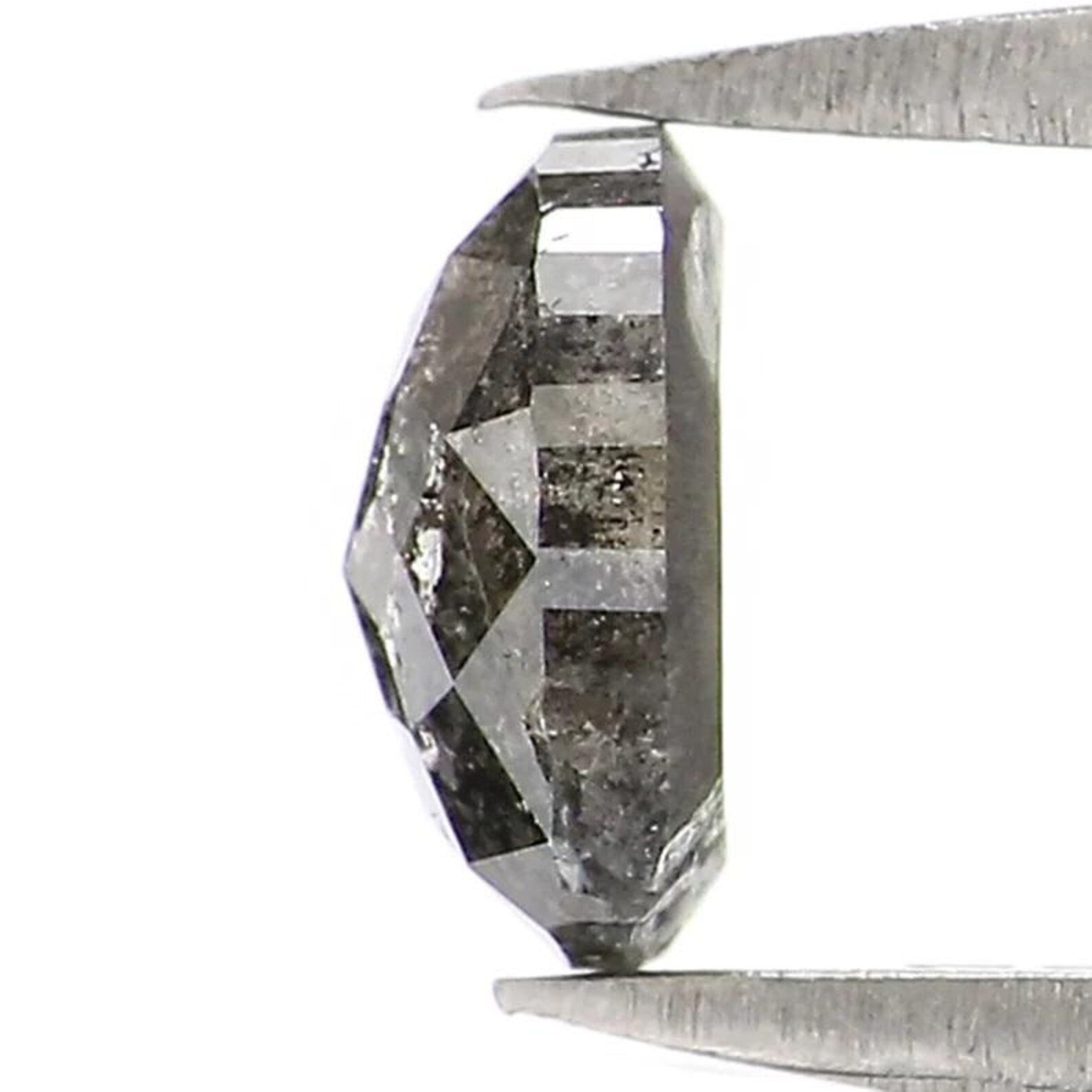 0.54 CT Natural Loose Oval Shape Diamond Salt And Pepper Oval Diamond 5.50 MM Natural Loose Black Grey Color Oval Rose Cut Diamond NQ9241