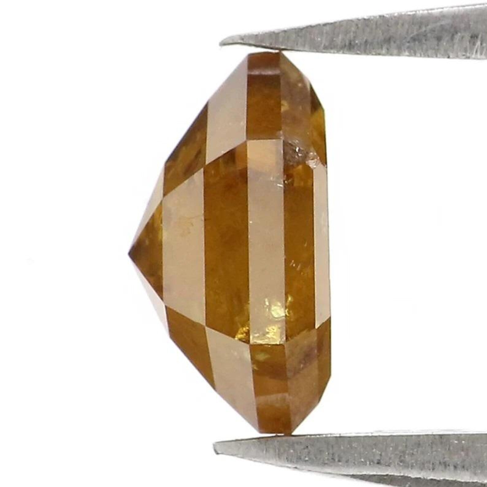 1.04 Ct Natural Loose Hexagon Shape Diamond Yellow Color Hexagon Diamond 7.05 MM Natural Loose Brown Color Hexagon Rose Cut Diamond NQ748