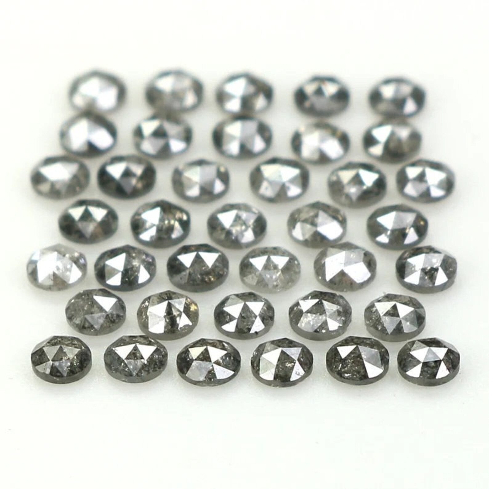 0.95 CT Natural Loose Round Shape Diamond Salt And Pepper Round Cut Diamond 1.70 MM Natural Black Grey Color Round Rose Cut Diamond NQ1608