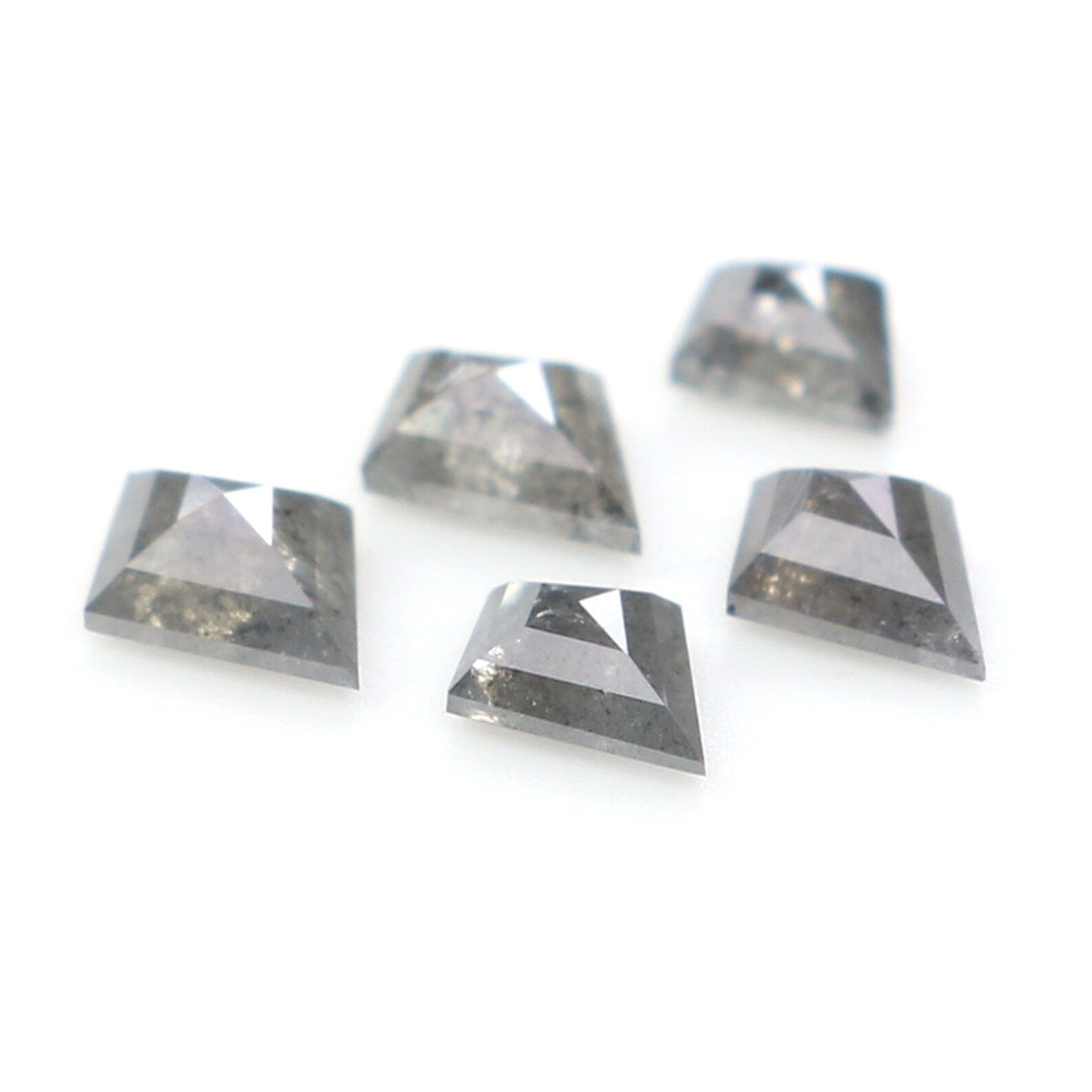 Natural Loose Kite Diamond, Salt And Pepper Kite Diamond, Natural Loose Diamond, Kite Rose Cut Diamond, Kite Cut, 0.39 CT Kite Shape KDN2297