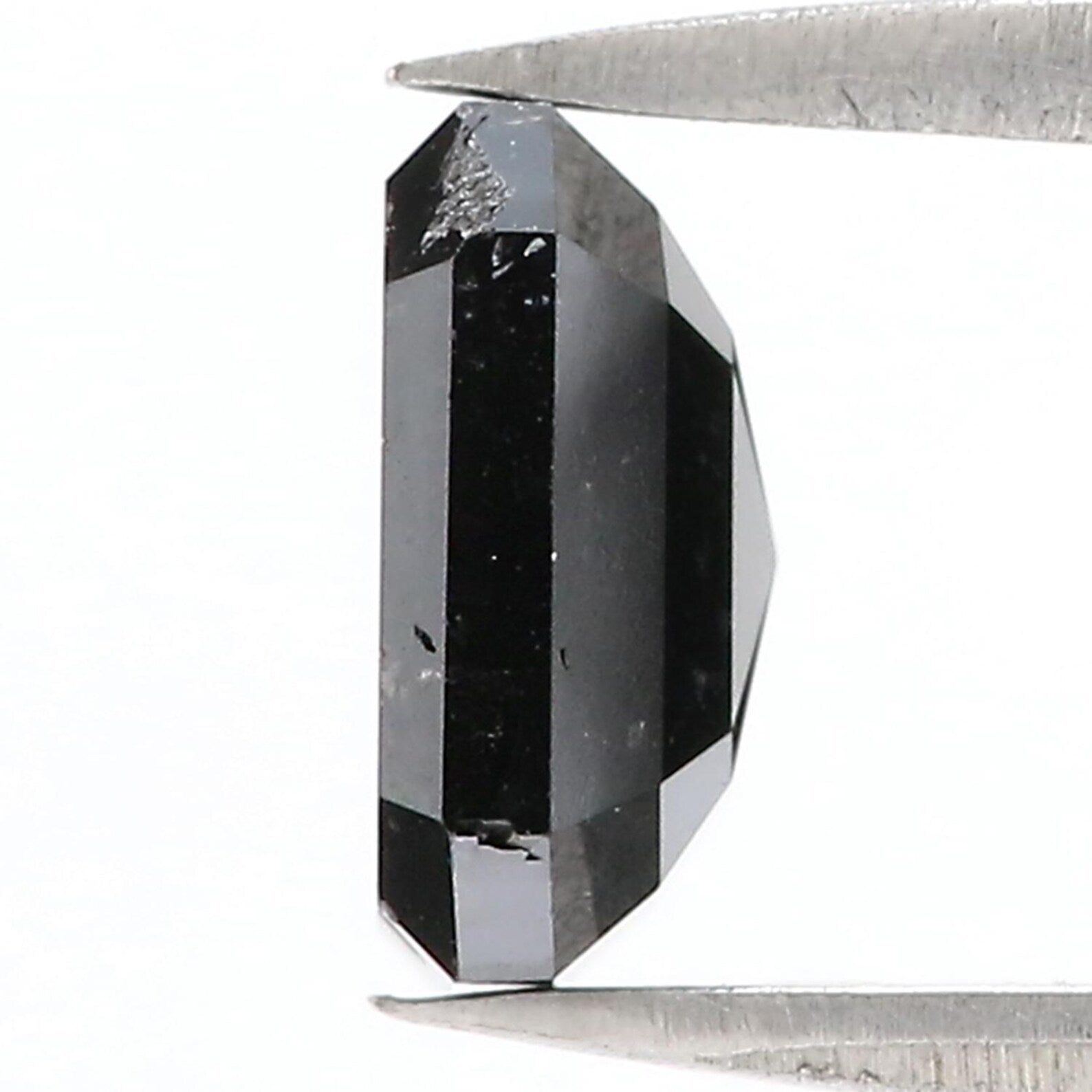 2.12 CT Natural Loose Emerald Shape Diamond Black Color Emerald Cut Diamond 7.95 MM Natural Diamond Black Emerald Rose Cut Diamond QN628