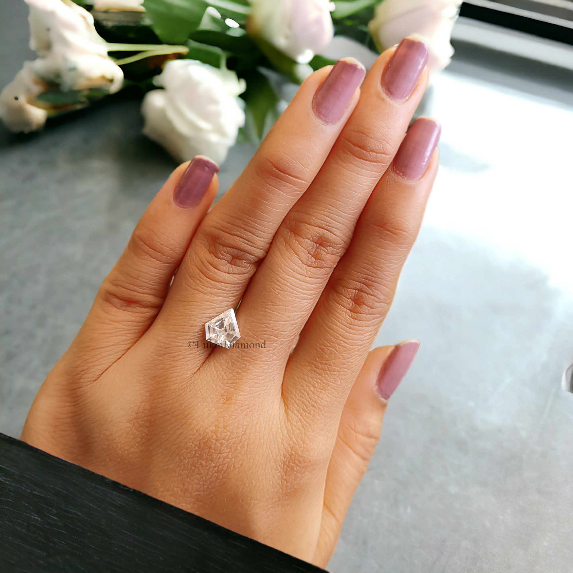 Shield Brilliant Cut Loose White Moissanite Stone 8,10,12,14 MM Vintage Antique Handcrafted Eye Clean Moissanite Engagement Gift Ring Q145
