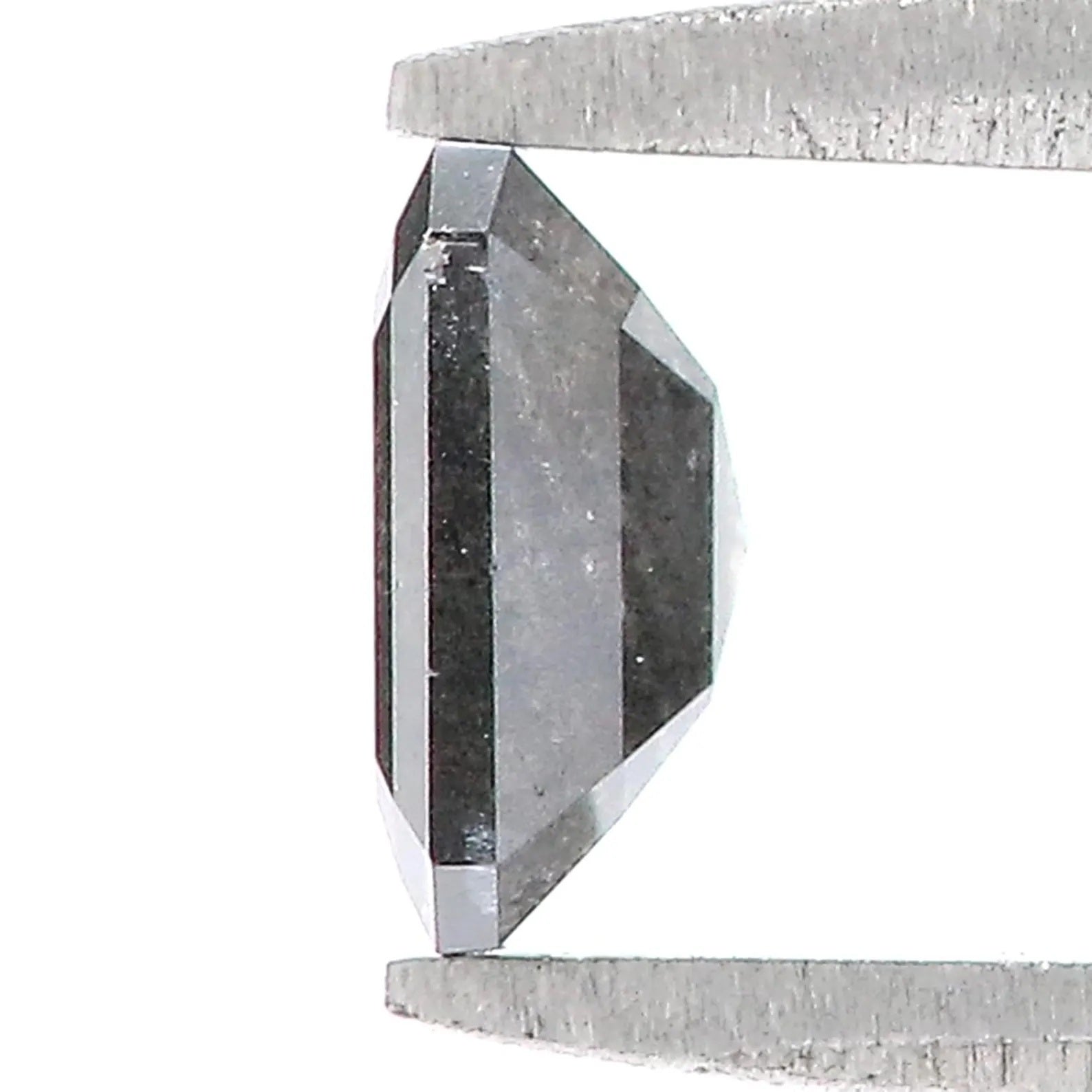 0.71 Ct Natural Loose Emerald Shape Diamond Salt And Pepper Emerald Diamond 5.10 MM Natural Black Grey Color Emerald Rose Cut Diamond QN7662