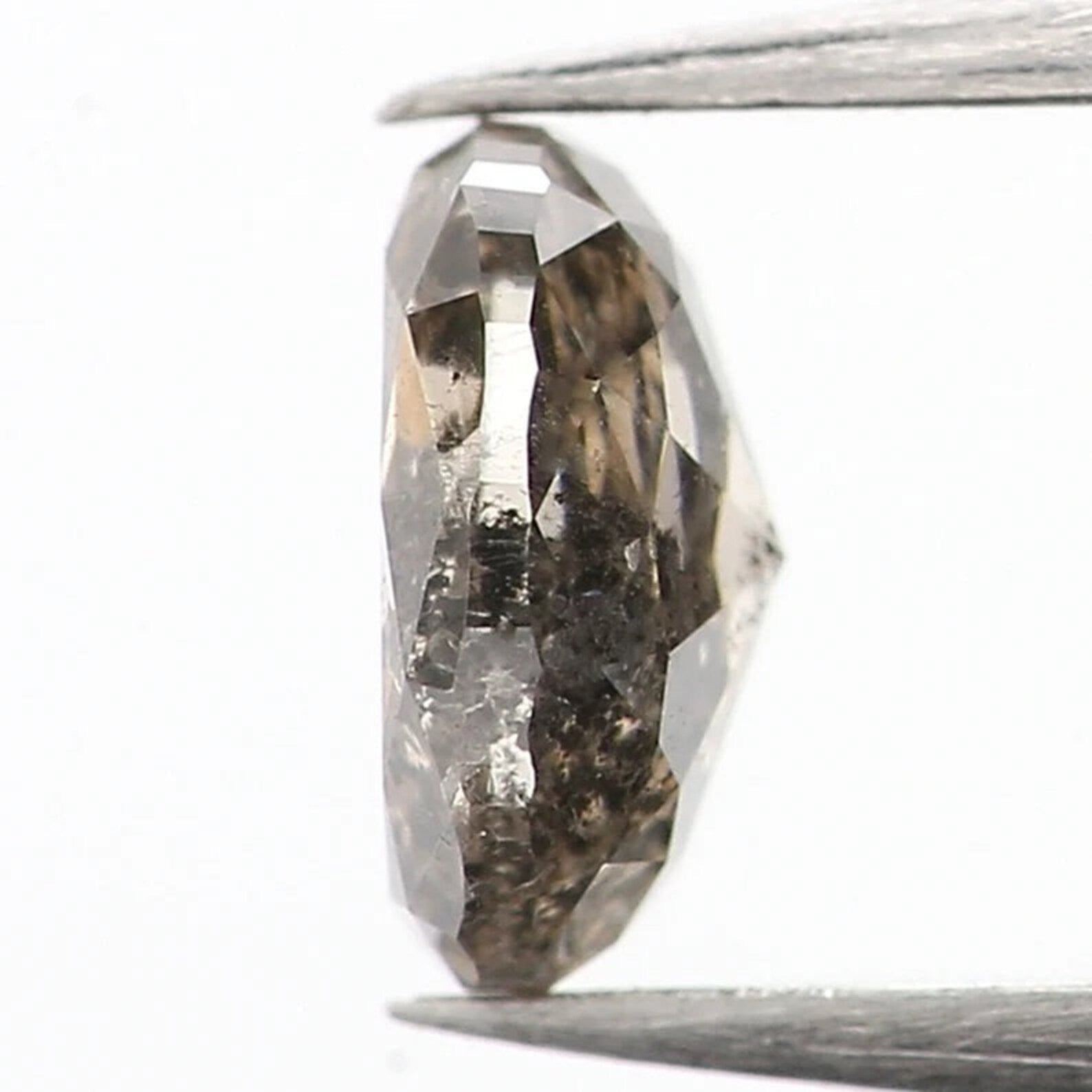 0.35 CT Natural Loose Oval Shape Diamond Salt and Pepper Oval Shape Diamond 4.85 MM Natural Black Grey Color Oval Rose Cut Diamond NQ1200