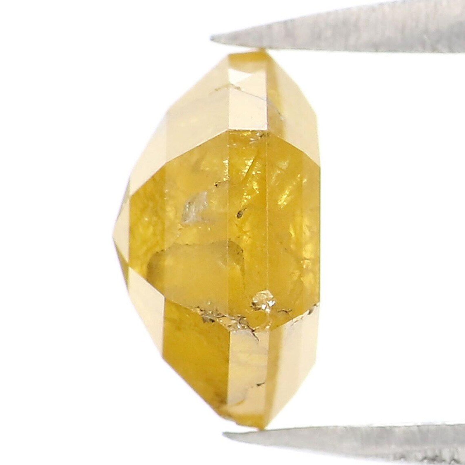 1.53 CT Natural Loose Hexagon Shape Diamond Yellow Color Hexagon Diamond 7.50 MM Natural Loose Yellow Color Hexagon Rose Cut Diamond NQ1919