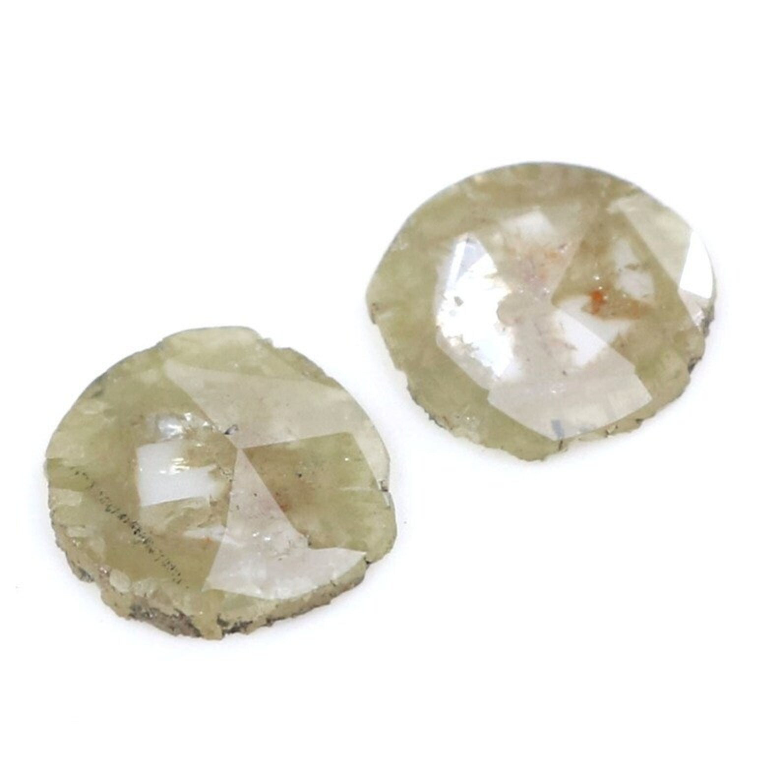1.24 Ct Natural Loose Slice Shape Diamond Yellow Grey Color Slice Diamond 7.85 MM Natural Yellow Grey Color Slice Rose Cut Diamond NQ1991