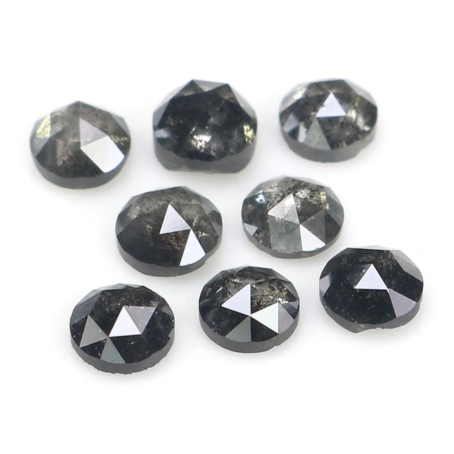 1.23 Ct Natural Loose Round Shape Diamond Salt And Pepper Round Cut Diamond 3.10 MM Natural Black Grey Color Round Rose Cut Diamond NQ2076