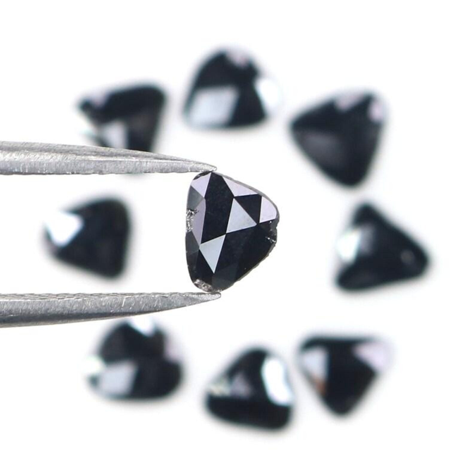 1.61 CT Natural Loose Slice Shape Diamond Black Color Irregular Cut Diamond 5.20 MM Natural Loose Black Color Slice Rose Cut Diamond NQ2191
