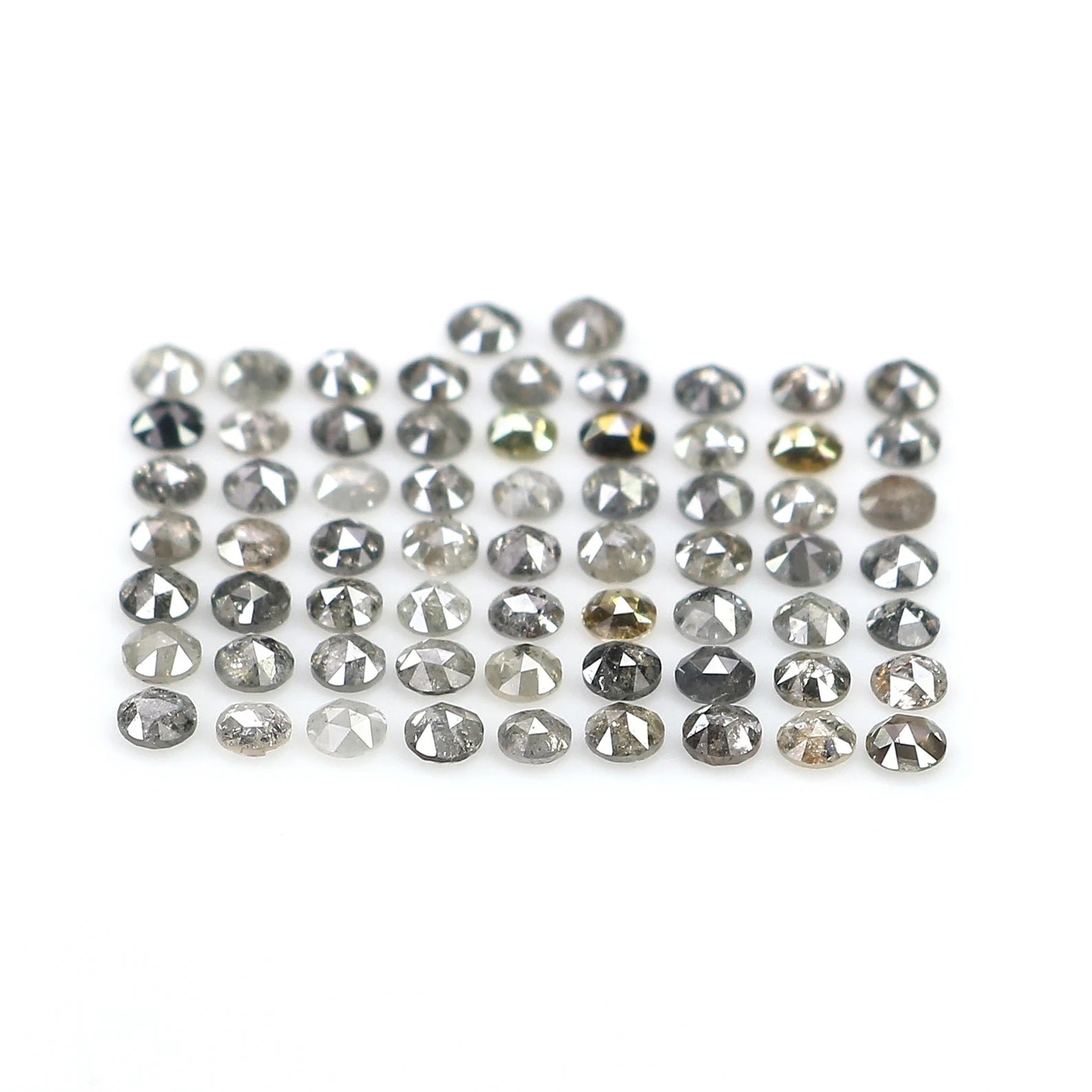 2.39 Ct Natural Loose Round Rose Cut Diamond Salt And Pepper Diamond 1.90 MM Natural Diamond Black Grey Color Round Rose Cut Diamond NQ2503