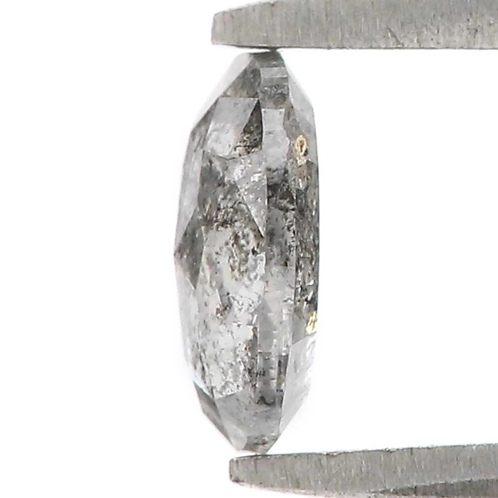 0.58 CT Natural Loose Oval Shape Diamond Salt And Pepper Oval Diamond 6.40 MM Natural Loose Black Grey Diamond Oval Rose Cut Diamond NQ1556