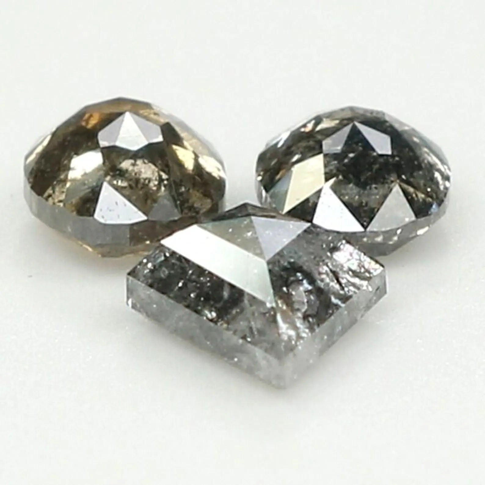 0.85 Ct Natural Loose Mix Shape Diamond Salt And Pepper Mix Shape Diamond 4.40 MM Natural Black Grey Color Mix Shape Rose Cut Diamond QN1213