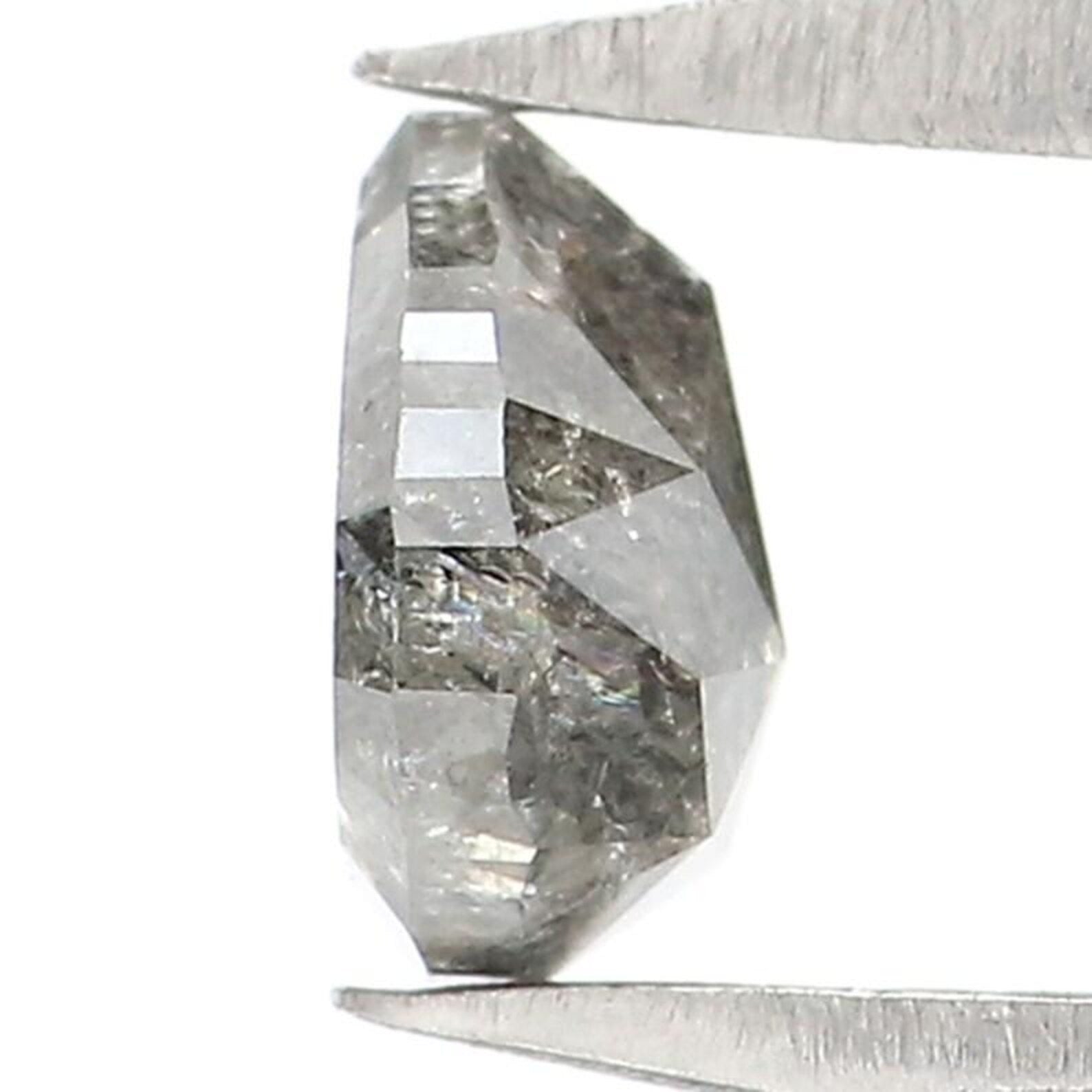 0.45 Ct Natural Loose Pear Shape Diamond Salt And Pepper Pear Diamond 4.90 MM Natural Diamond Black Grey Color Pear Rose Cut Diamond NQ9267