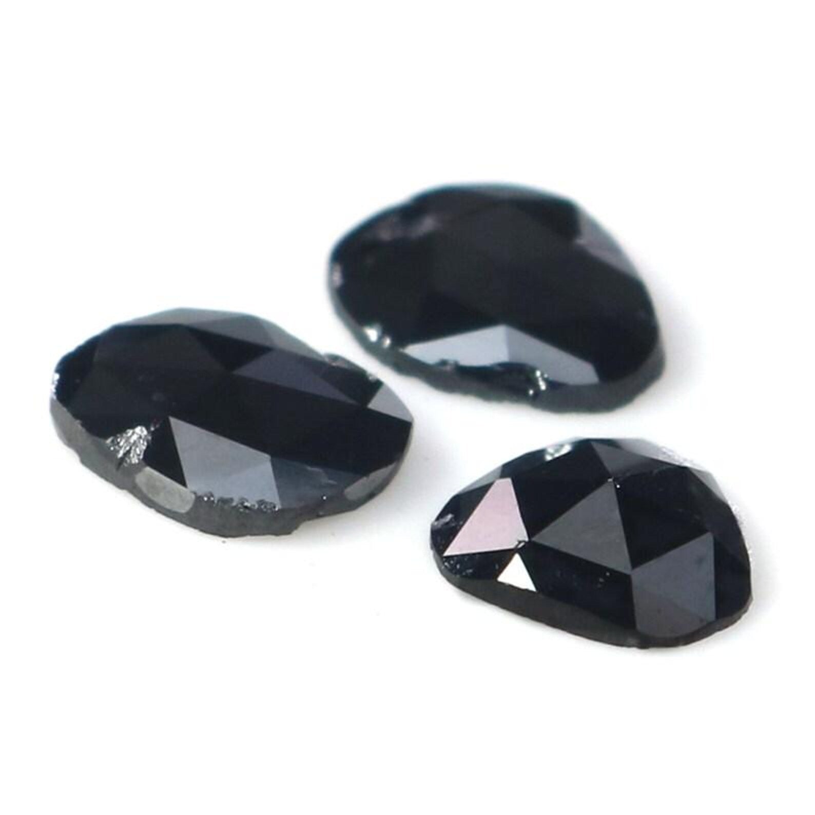 1.14 CT Natural Loose Slice Shape Diamond Black Color Irregular Diamond 6.50 MM Natural Diamond Black Color Slice Rose Cut Diamond NQ2256
