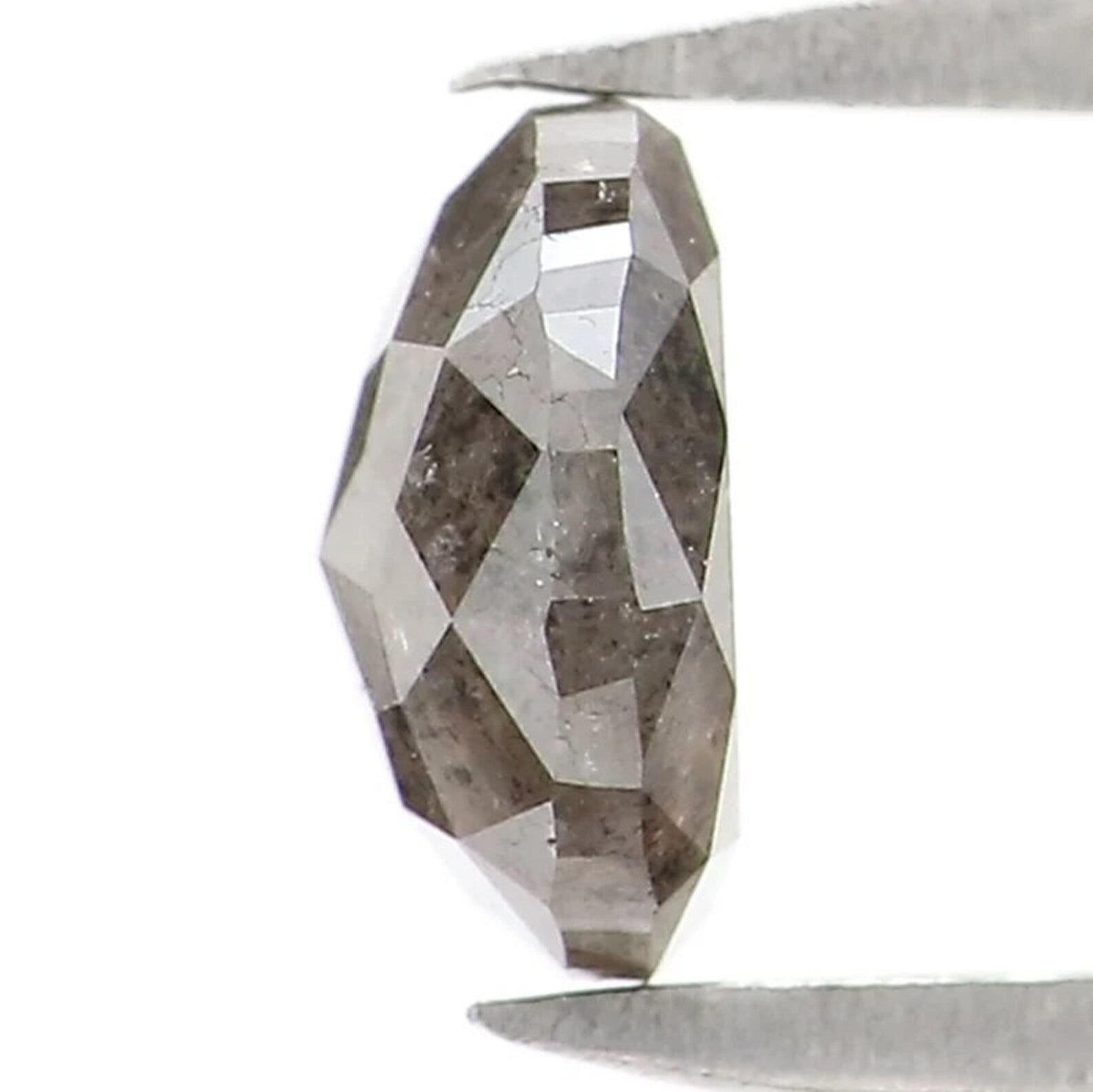 0.79 Ct Natural Loose Round Shape Diamond Salt And Pepper Round Cut Diamond 5.85 MM Natural Black Grey Color Round Rose Cut Diamond NQ2260