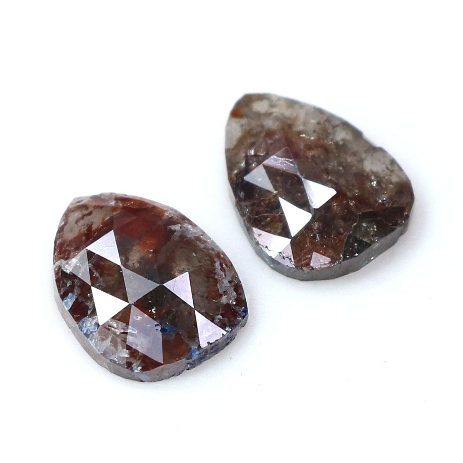 2.20 CT Natural Loose Pear Shape Pair Diamond Brown Color Pear Cut Diamond 8.80 MM Natural Loose Diamond Pear Pair Rose Cut Diamond KDN8217