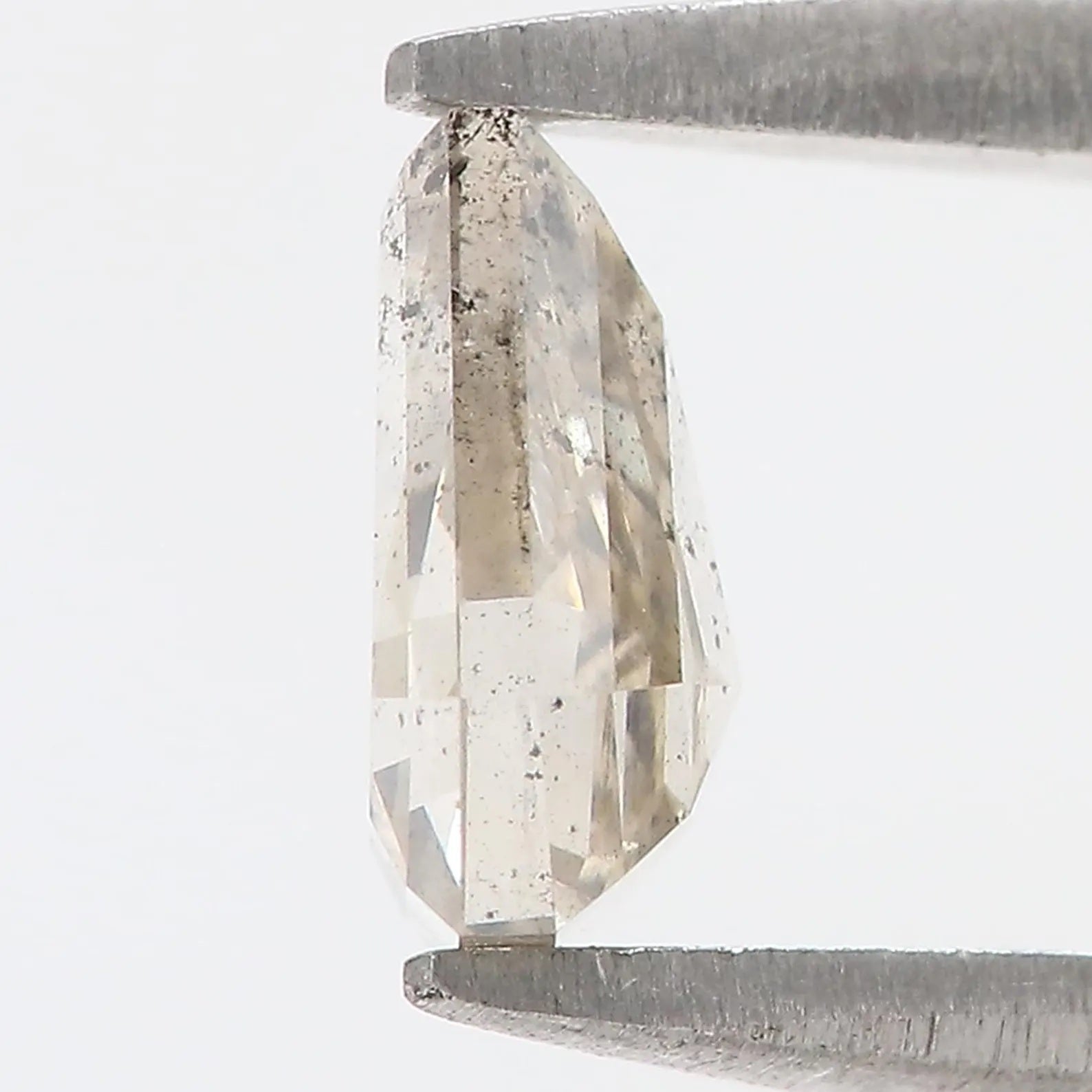 0.96 Ct Natural Loose Coffin Shape Diamond Salt And Pepper Coffin Cut Diamond 6.80 MM Black Grey Color Coffin Rose Cut Diamond QN204