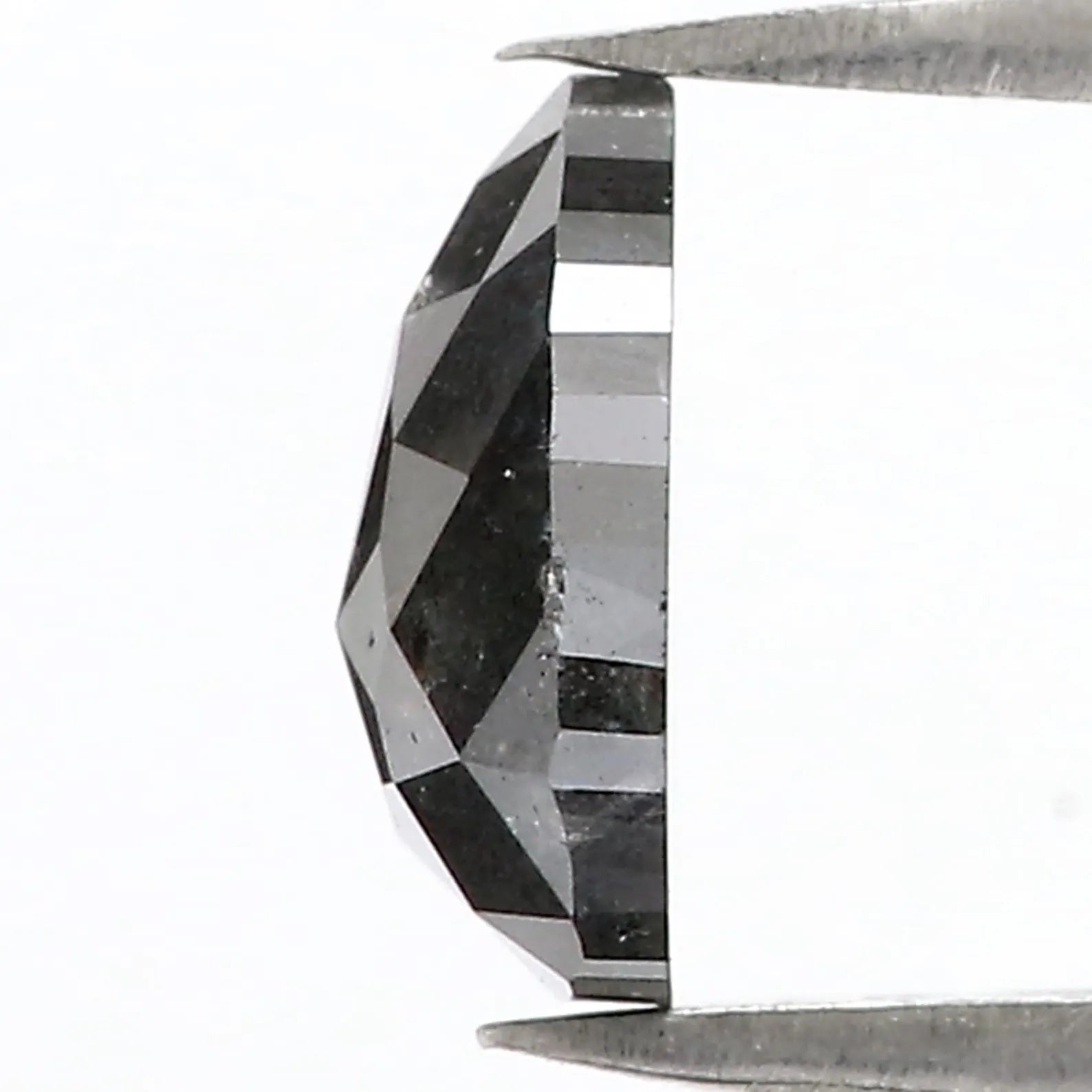 1.95 Ct Natural Loose Pear Shape Diamond Salt And Pepper Pear Diamond 8.85 MM Natural Loose Black Grey Color Pear Rose Cut Diamond QN9245