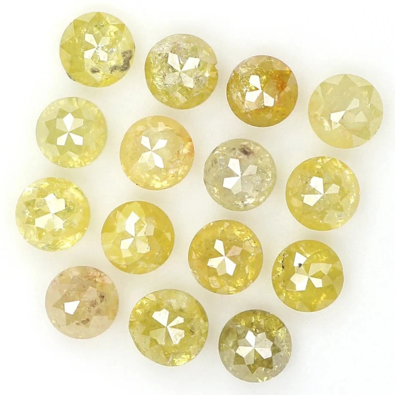 1.87 CT Natural Loose Diamond Round Shape Diamond Yellow Color Round Cut Diamond 1.85 MM Natural Loose Diamond Round Rose Cut Diamond NQ1694