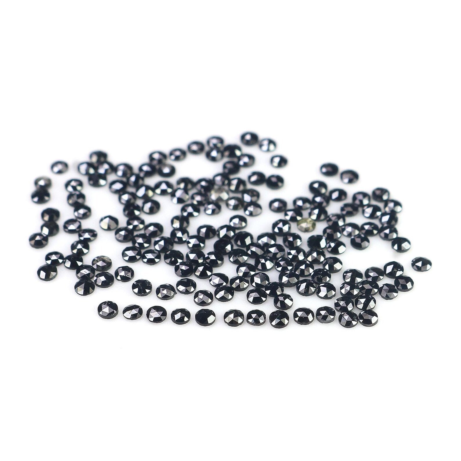 2.94 CT Natural Loose Round Shape Diamond Black Color Round Diamond 1.65 MM Natural Loose Diamond Black Color Round Rose Cut Diamond NQ1829