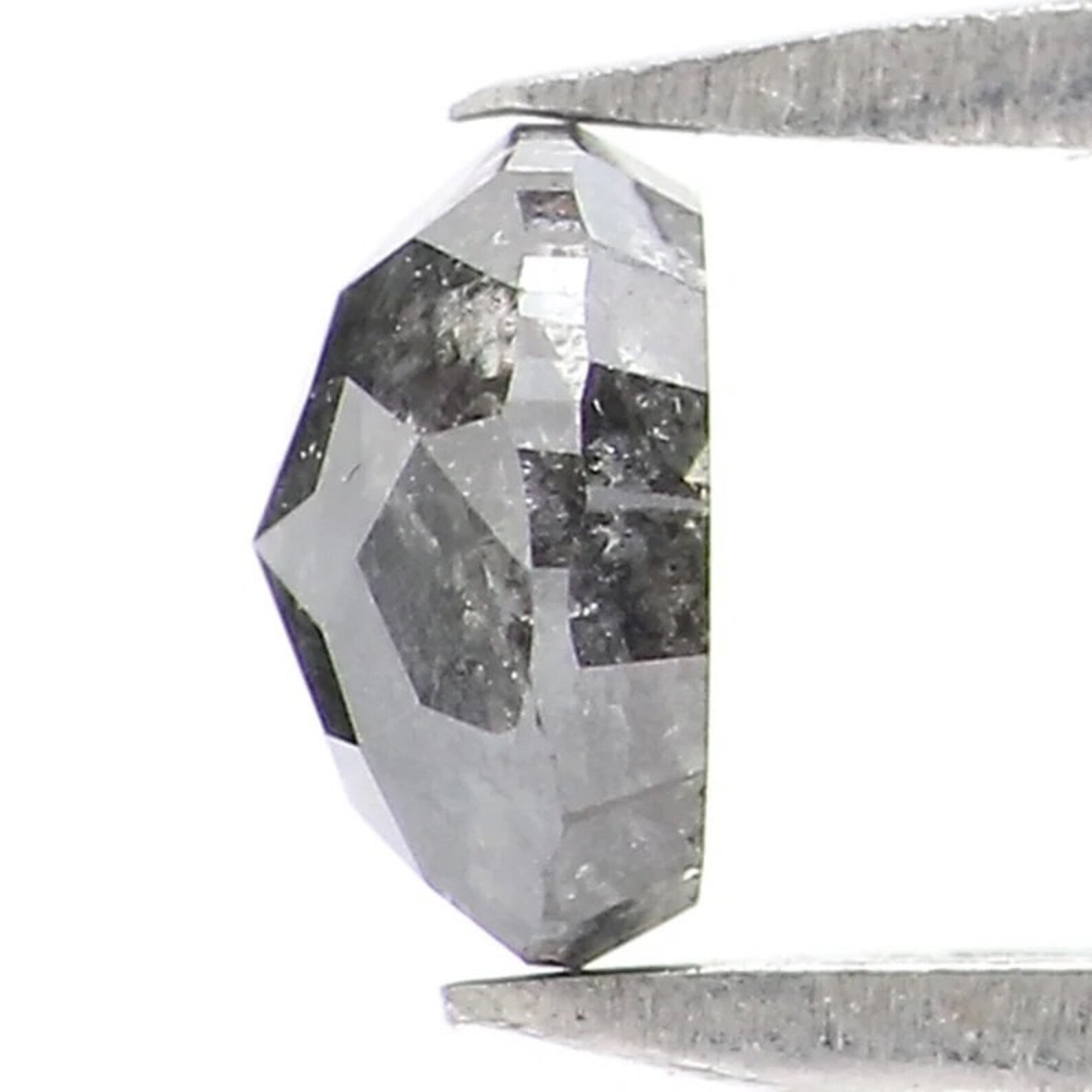0.53 CT Natural Loose Round Shape Diamond Salt And Pepper Round Cut Diamond 4.85 MM Natural Black Grey Color Round Rose Cut Diamond NQ2308