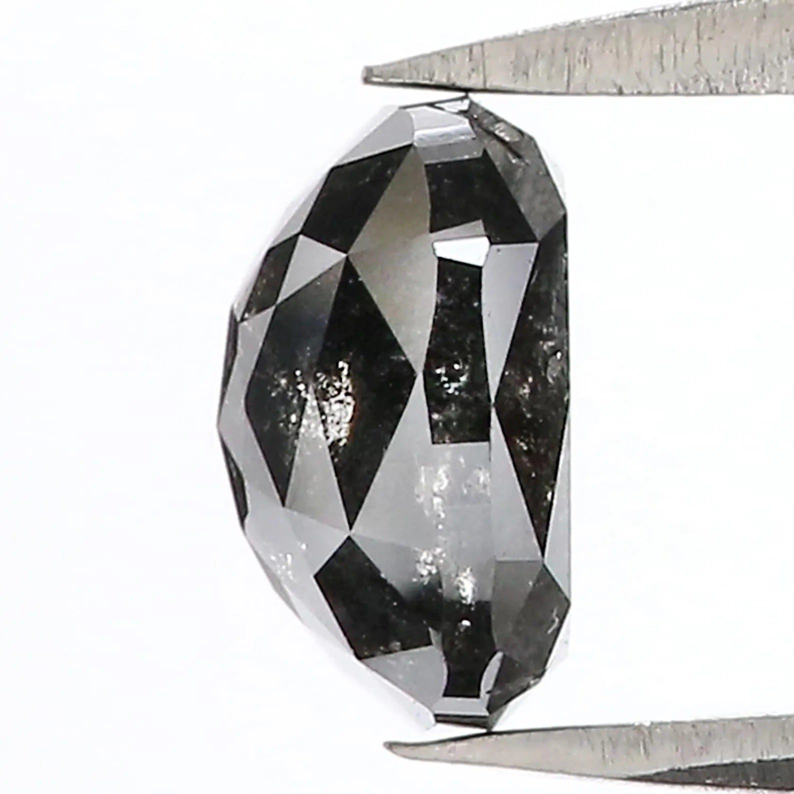 1.95 Ct Natural Loose Oval Shape Diamond Salt And Pepper Oval Cut Diamond 7.50 MM Natural Loose Black Grey Color Oval Shape Diamond QN9093