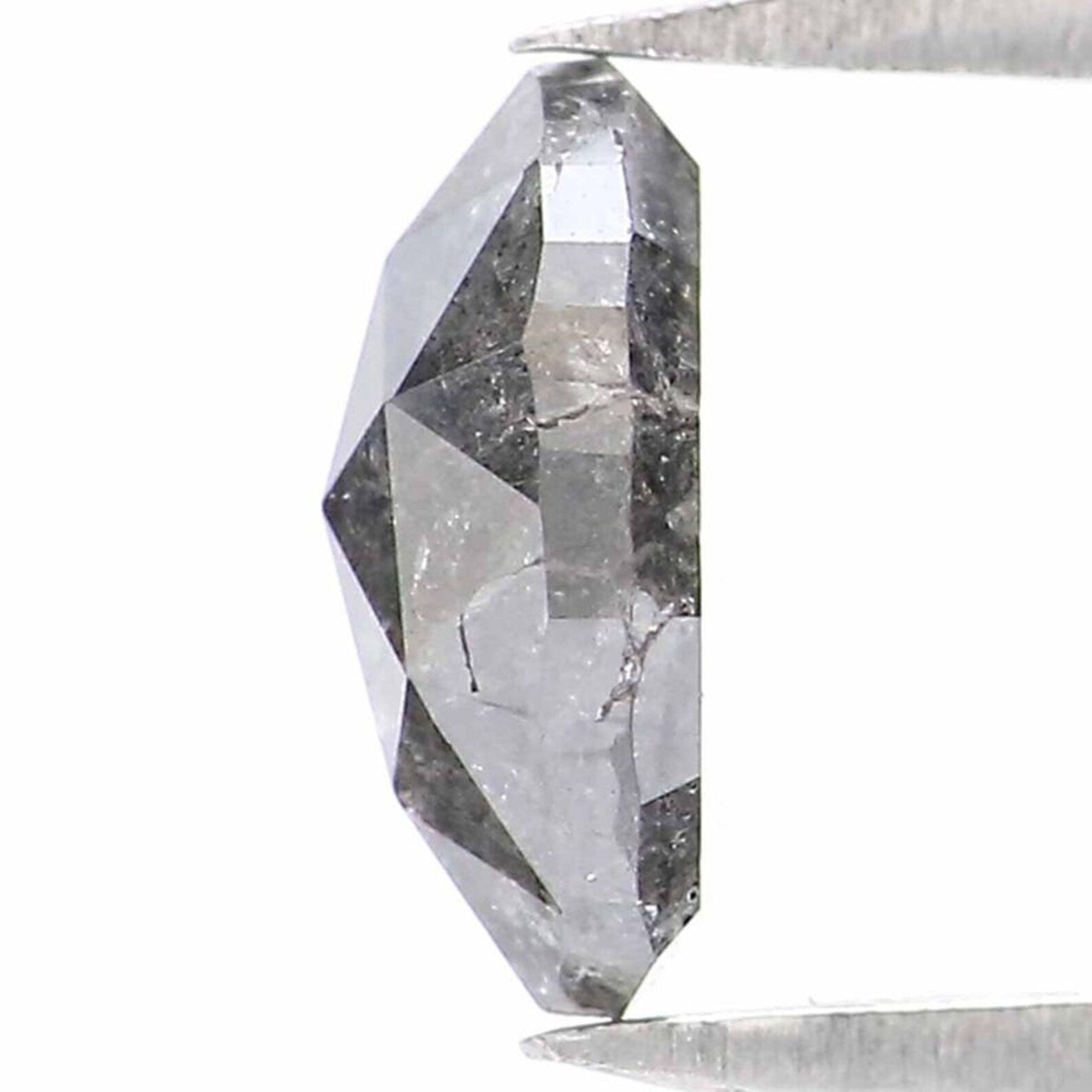 0.76 CT Natural Loose Marquise Diamond Salt And Pepper Diamond 7.40 MM Natural Loose Black Grey Diamond Marquise Rose Cut Diamond NQ9255