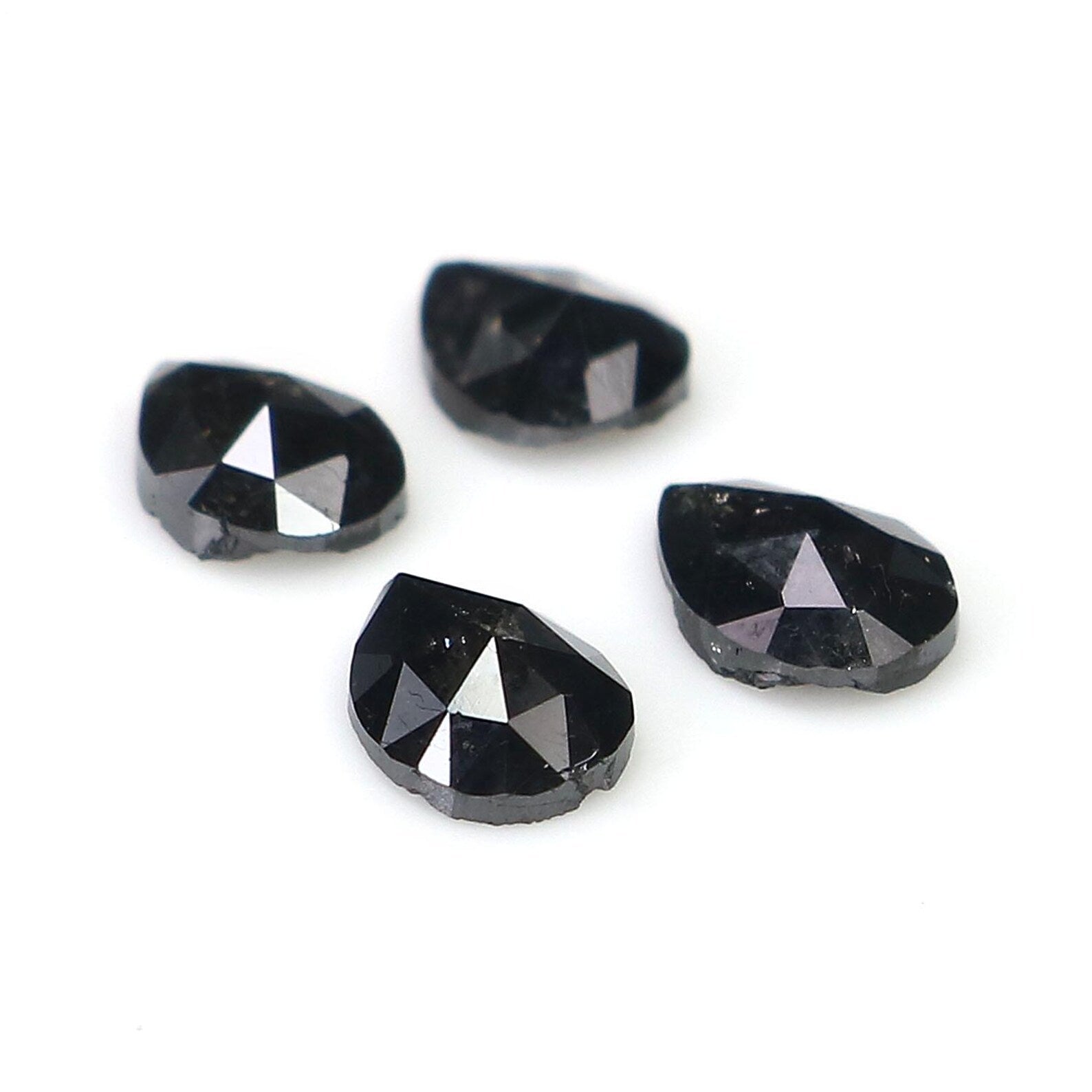 1.11 CT Natural Loose Pear Shape Diamond Black Color Pear Cut Diamond 4.80 MM Natural Loose Diamond Black Color Pear Rose Cut Diamond QN1673