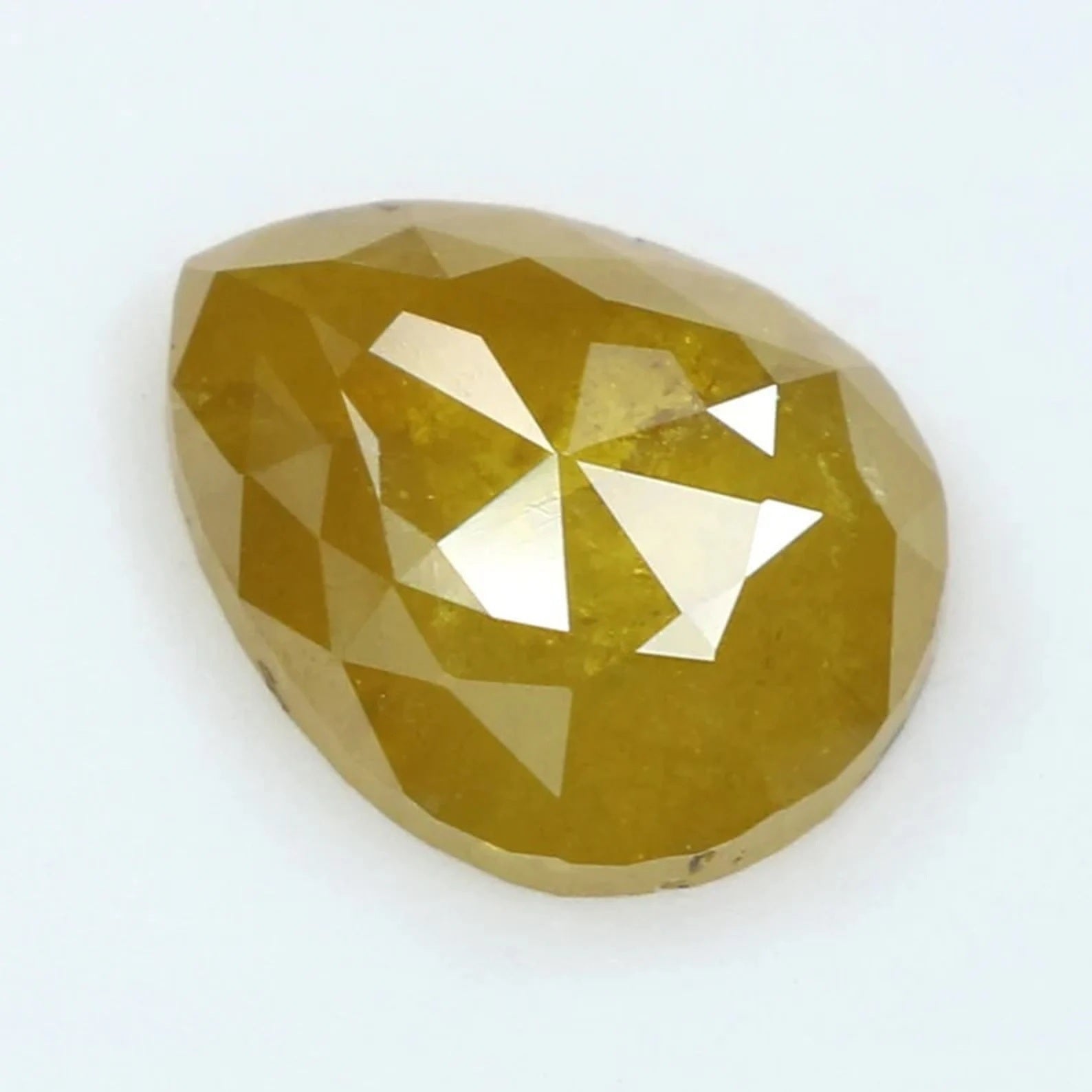 1.56 Ct Natural Loose Pear Shape Diamond Yellow Color Pear Diamond 8.90 MM Natural Loose Diamond Yellow Color Pear Rose Cut Diamond QN323