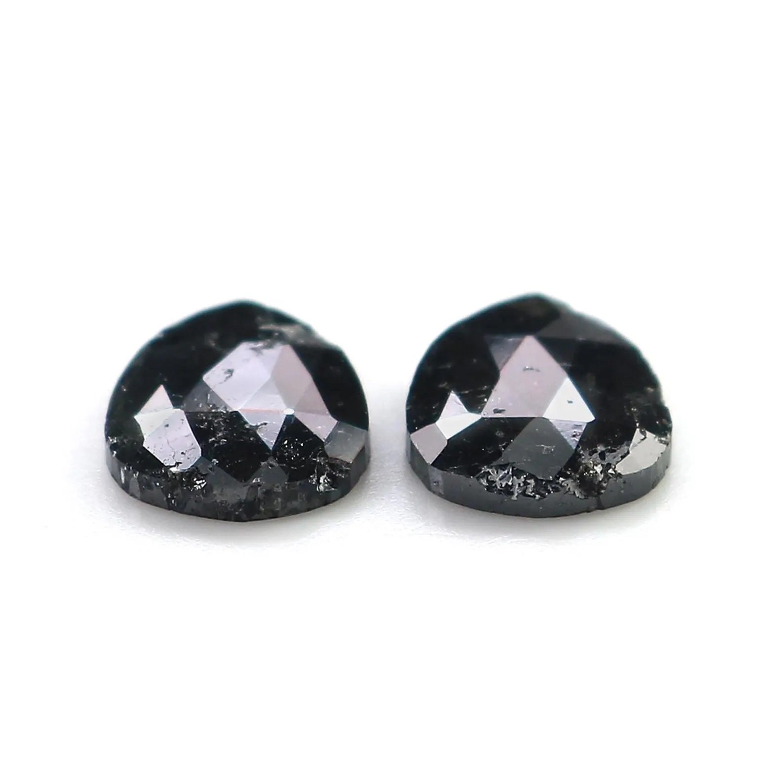 1.44 CT Natural Loose Pear Shape Pair Diamond Black Grey Color Pear Cut Diamond 7.85 MM Natural Loose Diamond Pear Rose Cut Diamond NQ2544