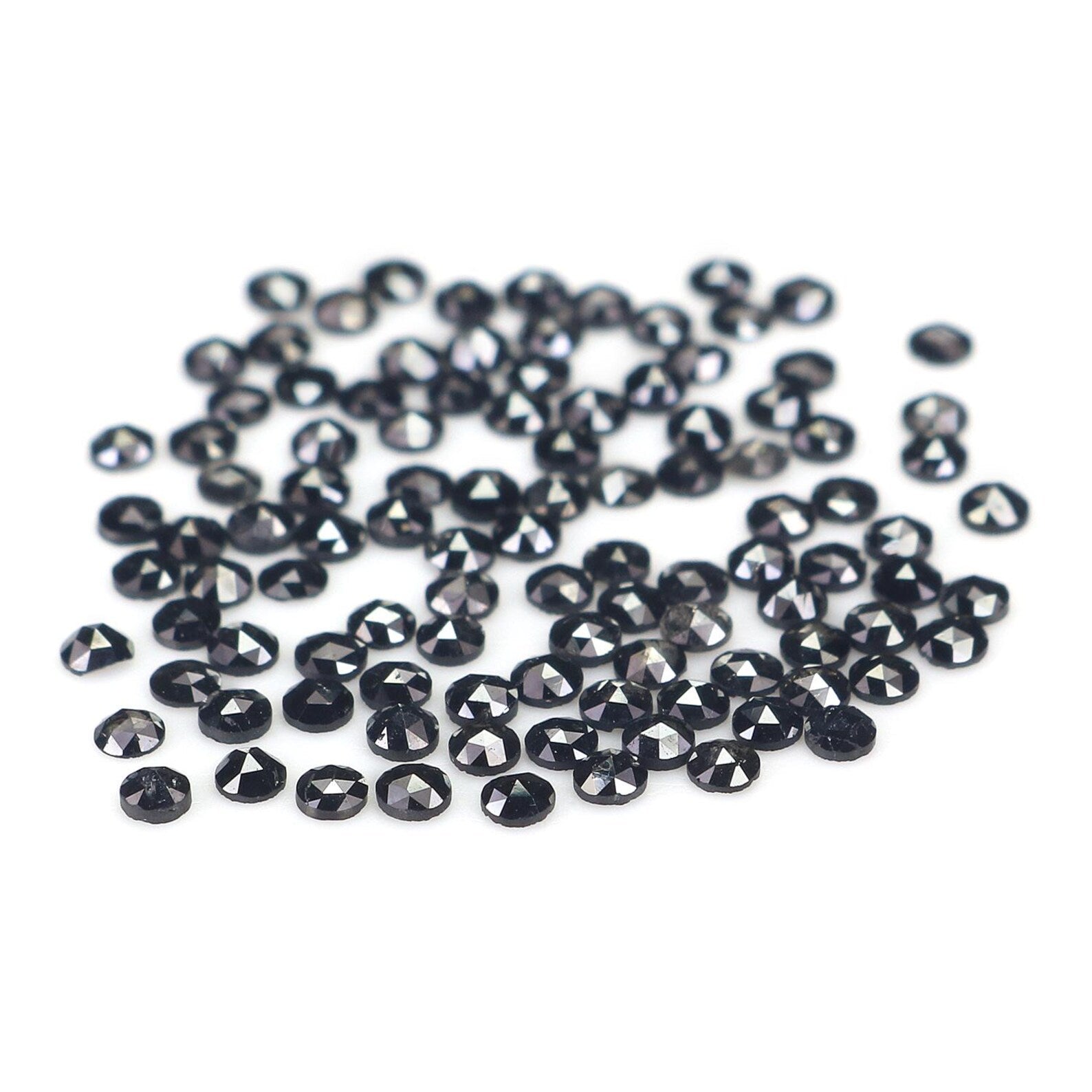 2.54 CT Natural Loose Round Shape Diamond Black Color Round Diamond 1.80 MM Natural Loose Diamond Black Color Round Rose Cut Diamond NQ1814