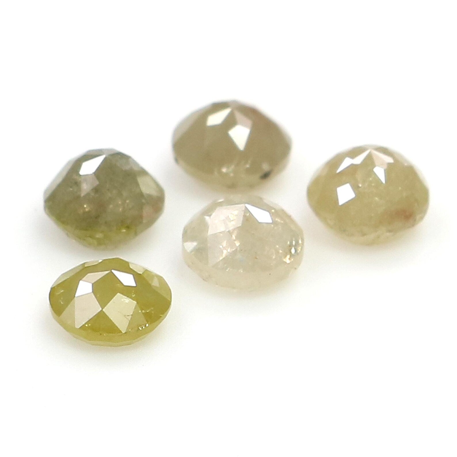 1.24 CT Natural Loose Round Rose Cut Diamond Grey Color Round Shape Diamond 3.50 MM Natural Loose Yellow Color Round Rose Cut Diamond NQ1759