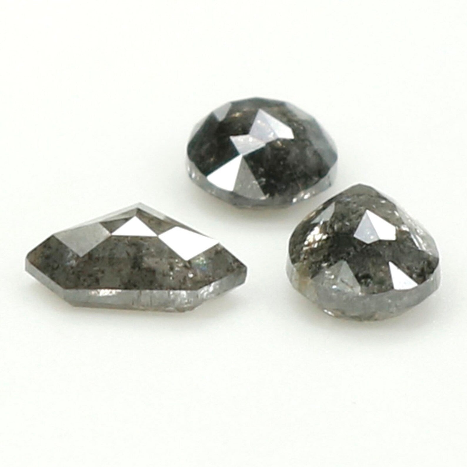 0.84 Ct Natural Loose Diamond, Salt Pepper Diamond, Mix Shape, Black And Gray Diamond, Shield Diamond, Oval Diamond, Pear Diamond KDN1237