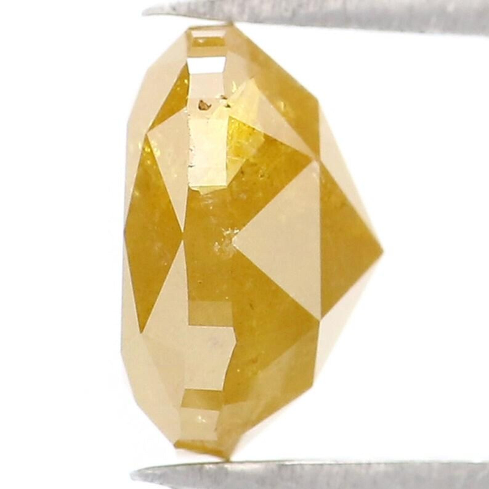 1.81 Ct Natural Loose Cushion Shape Diamond Yellow Color Cushion Cut Diamond 7.10 MM Natural Yellow Color Cushion Rose Cut Diamond NQ156