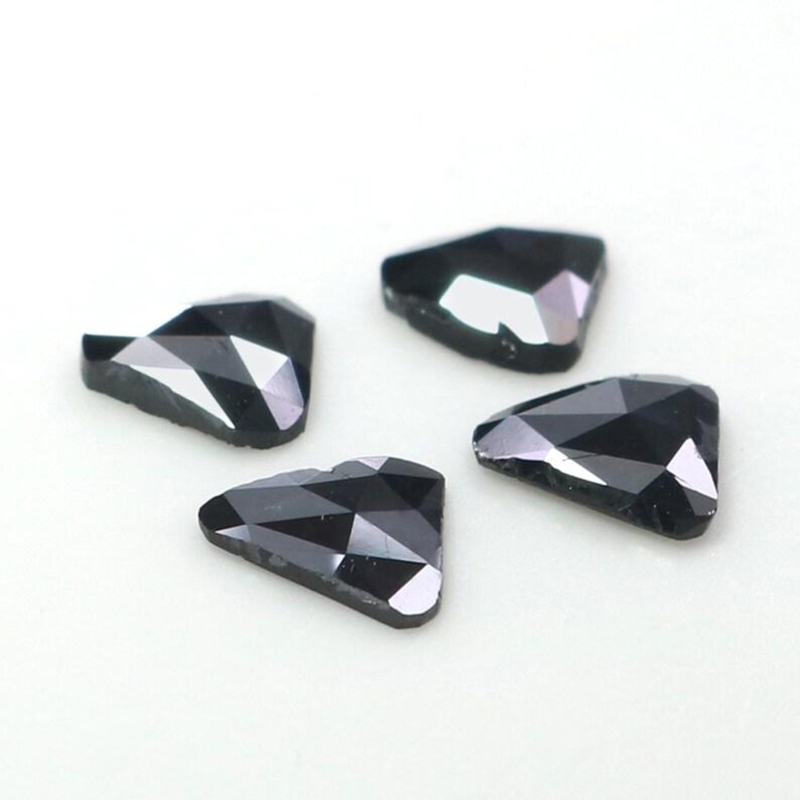 1.05 CT Natural Loose Slice Shape Diamond Black Color Irregular Cut Diamond 5.90 MM Natural Loose Black Color Slice Rose Cut Diamond NQ2251