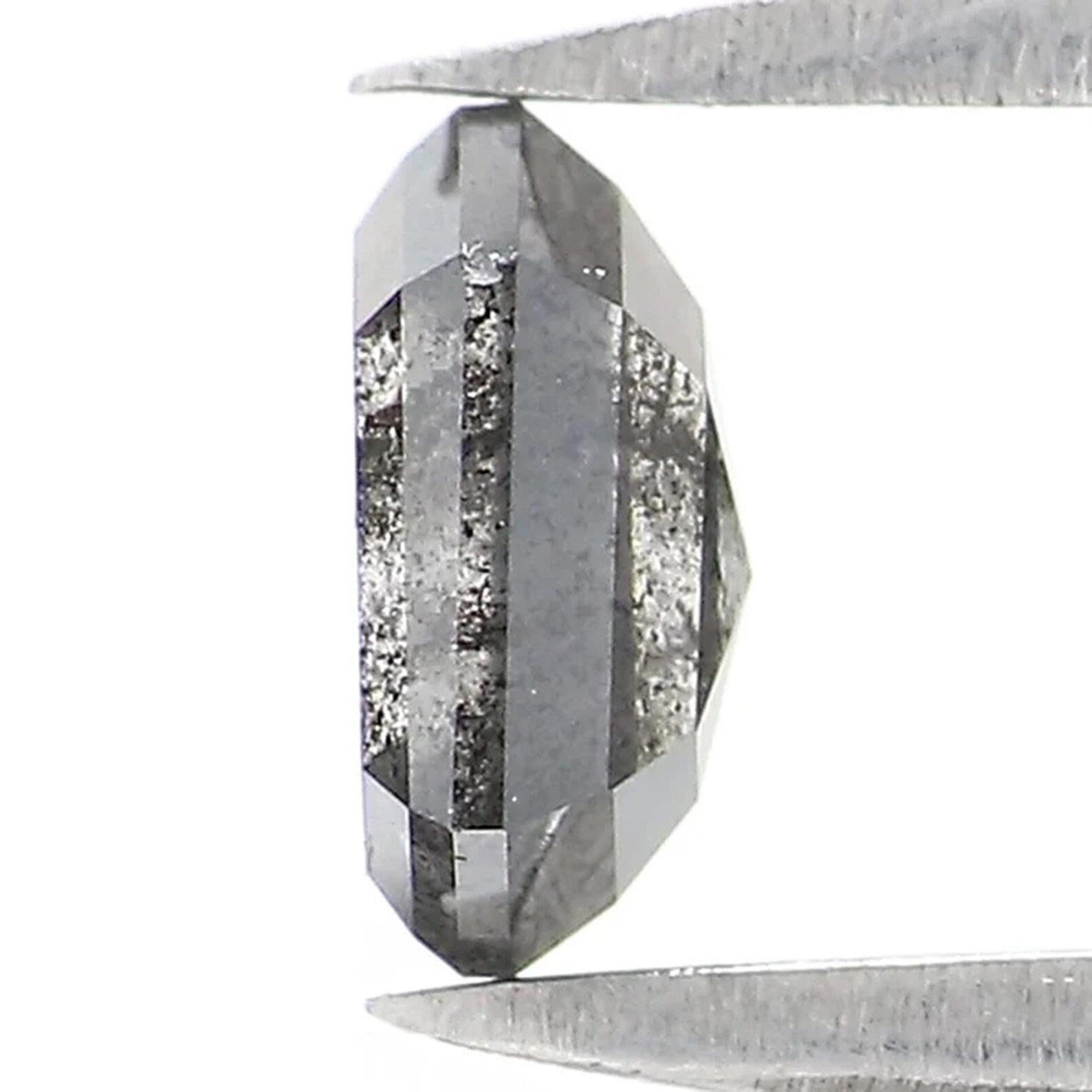 0.60 CT Natural Loose Hexagon Shape Diamond Salt And Pepper Hexagon Diamond 5.70 MM Natural Black Gray Color Hexagon Rose Cut Diamond NQ2172
