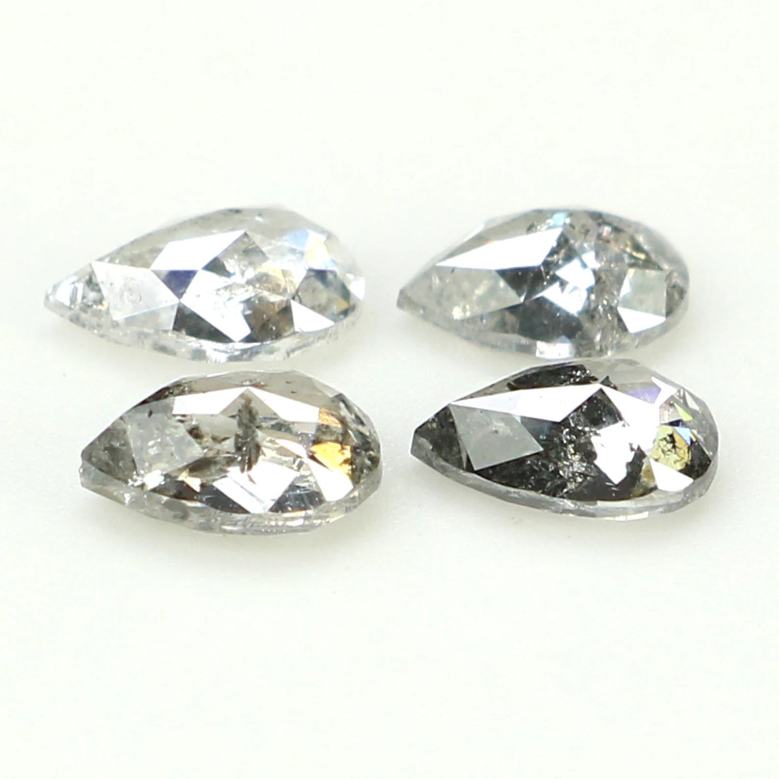 0.62 CT Natural Loose Pear Diamond Salt And Pepper Diamond 4.05 MM Natural Loose Diamond Pear Shape Diamond Black Grey Color Diamond KDN1570
