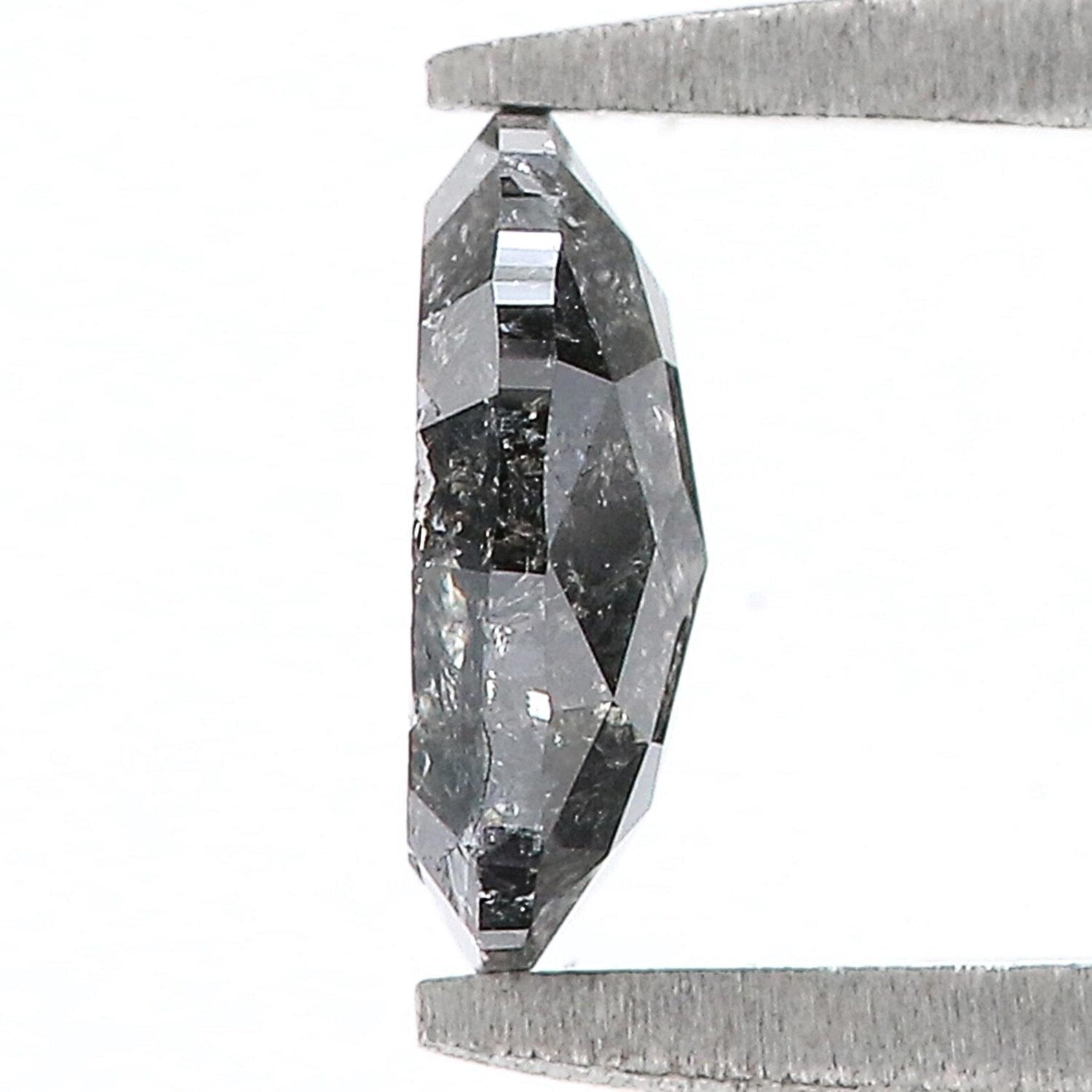 0.66 Ct Natural Loose Oval Shape Diamond Salt And Pepper Oval Rose Cut Diamond 6.80 MM Black Grey Color Oval Shape Rose Cut Diamond QN9495