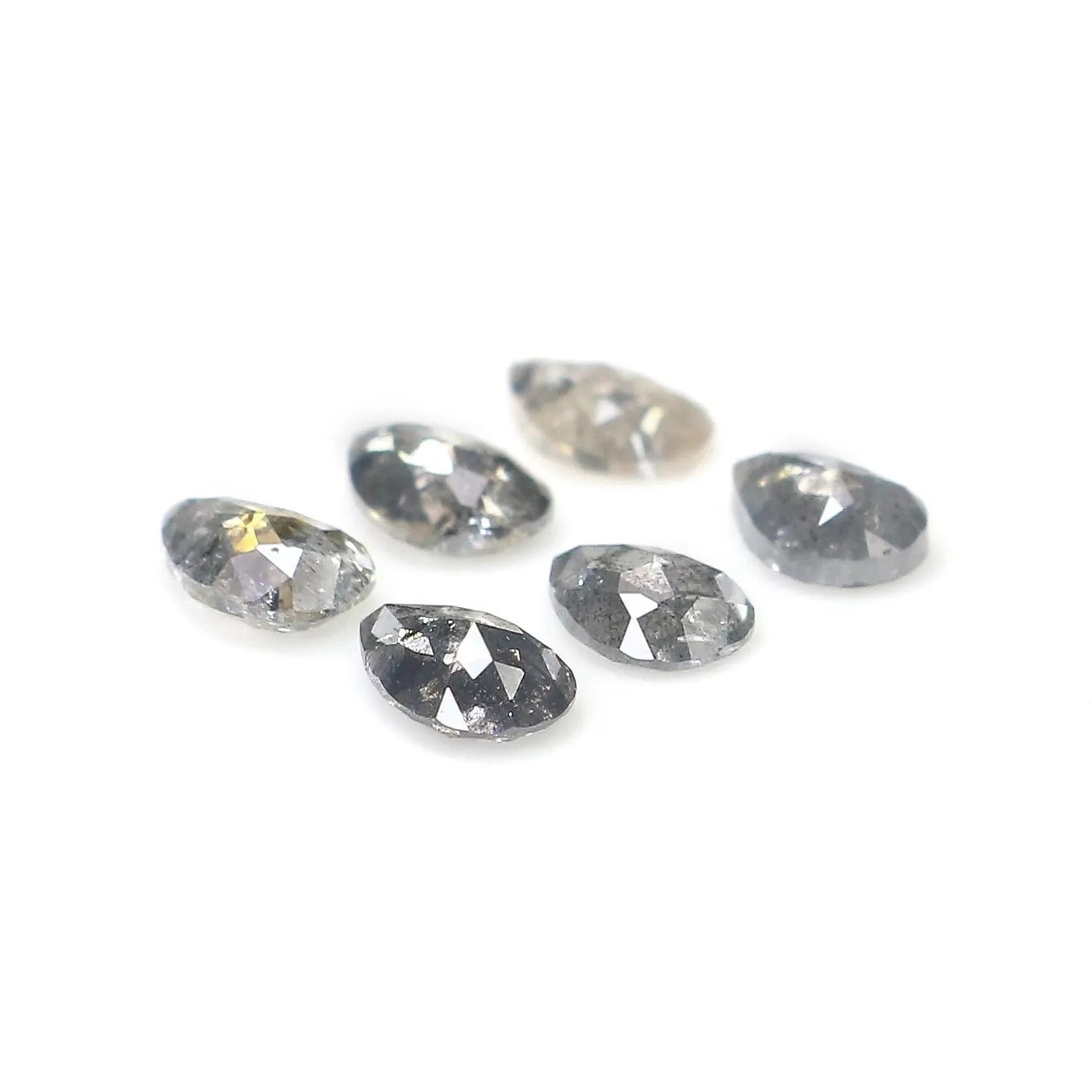 1.15 CT Natural Loose Pear Shape Diamond Salt And Pepper Pear Diamond 4.45 MM Natural Diamond Black Grey Color Pear Rose Cut Diamond NQ1326