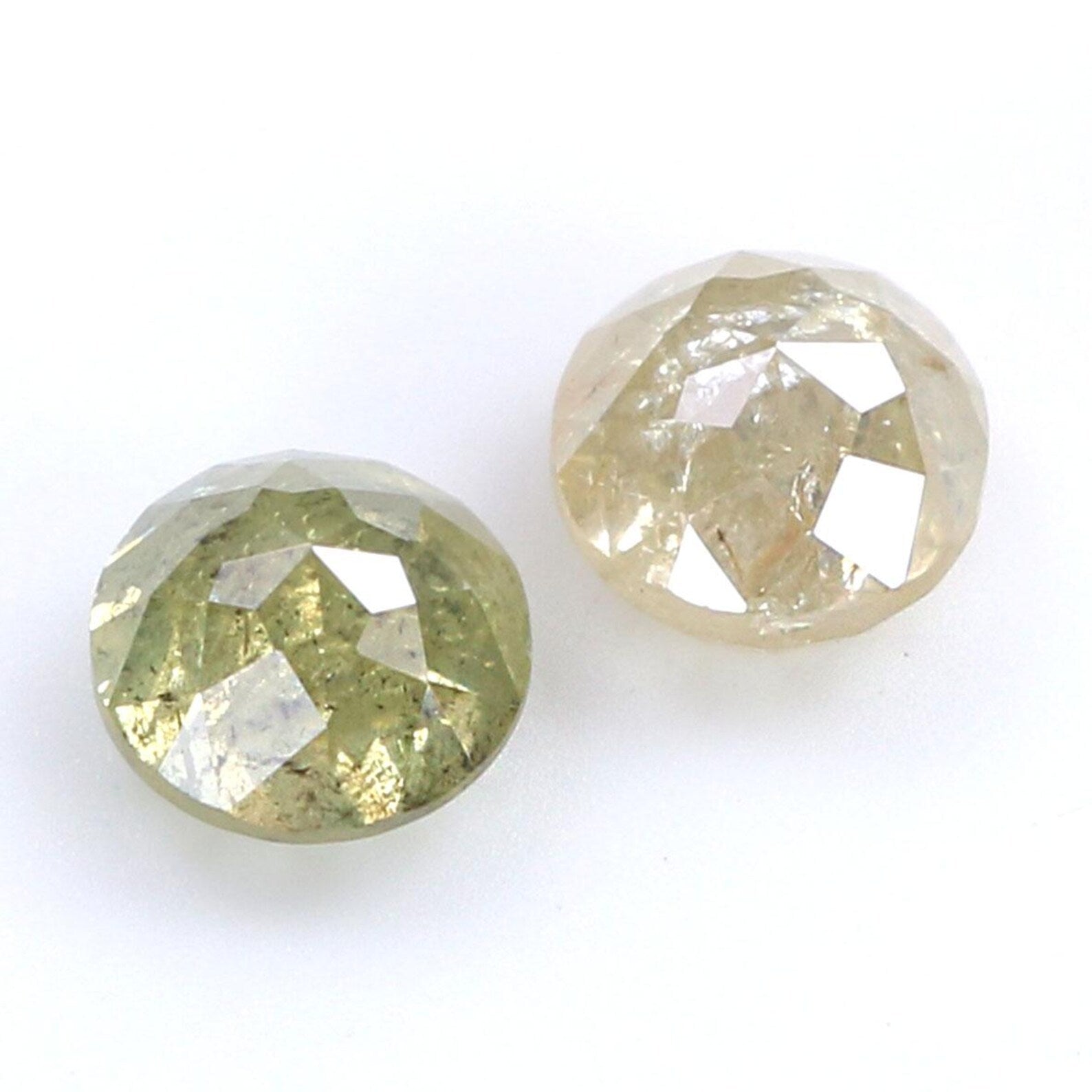 1.26 CT Natural Loose Round Cut Pair Diamond Grey Color Round Shape Diamond 4.75 MM Natural Loose Green Color Round Rose Cut Diamond NQ1965