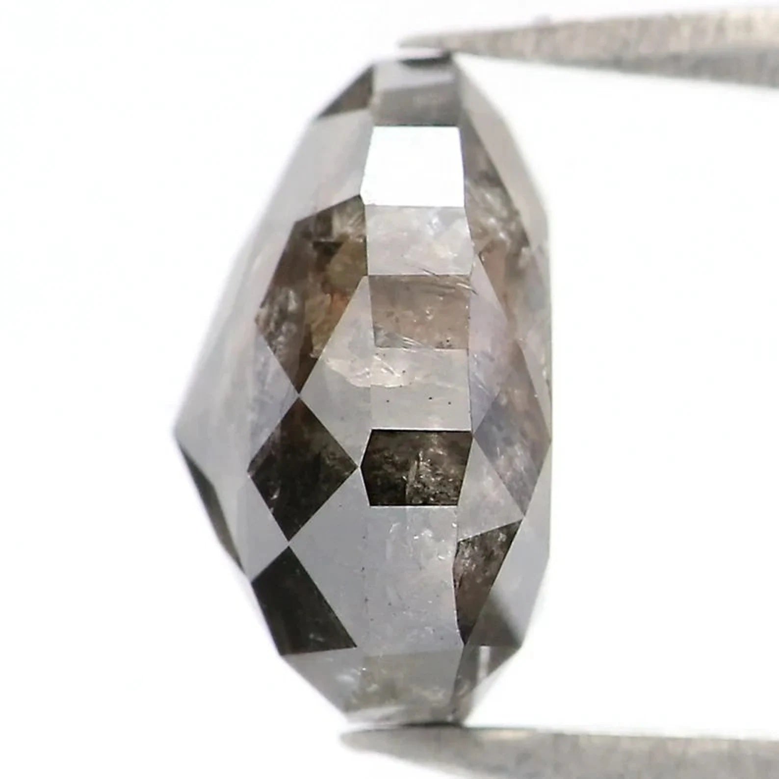 1.77 Ct Natural Loose Pear Shape Diamond Salt And Pepper Pear Diamond 7.60 MM Natural Diamond Black Grey Color Pear Rose Cut Diamond NQ8984