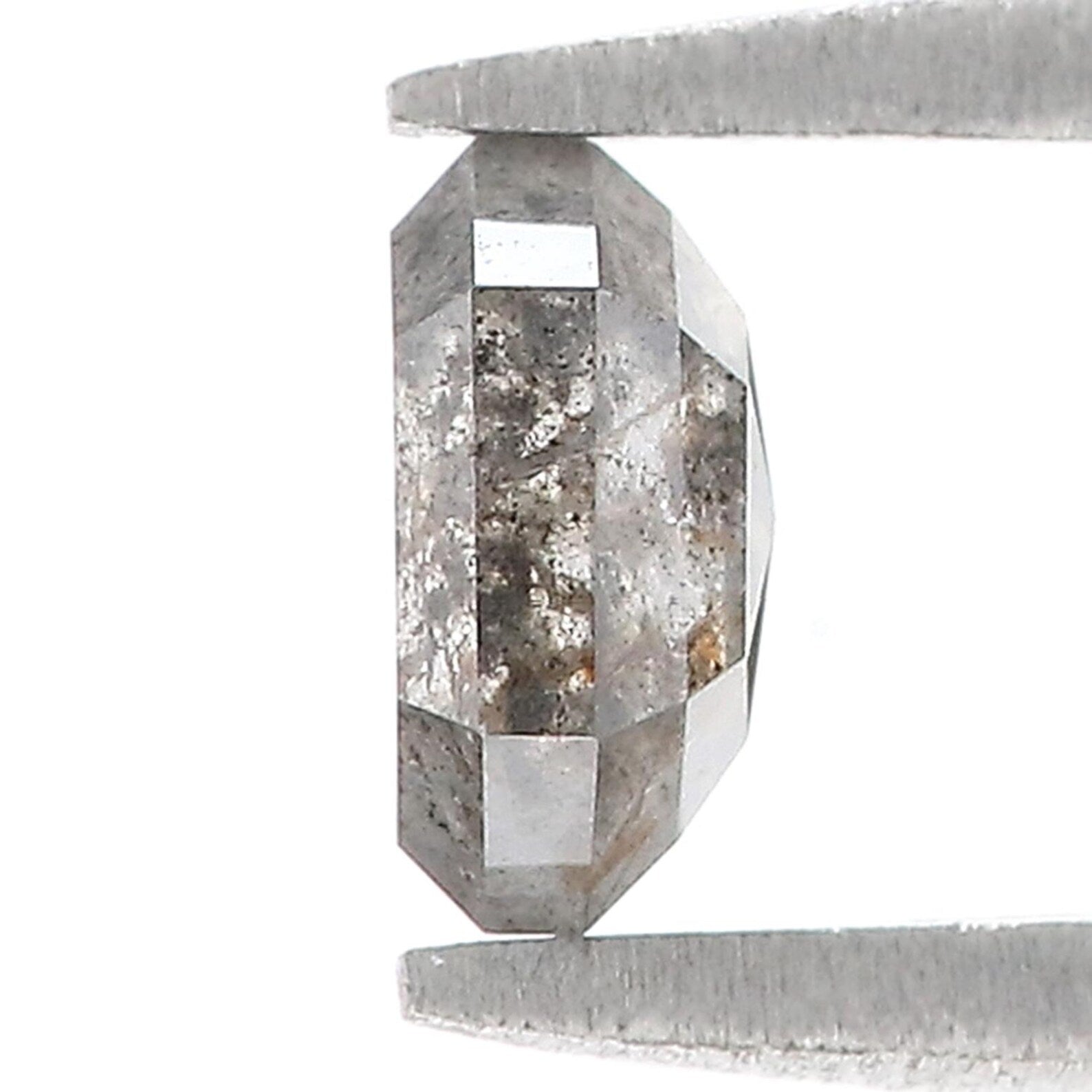 0.74 CT Natural Loose Hexagon Shape Diamond Salt And Pepper Diamond 6.05 MM Natural Loose Black Grey Color Hexagon Rose Cut Diamond QN585