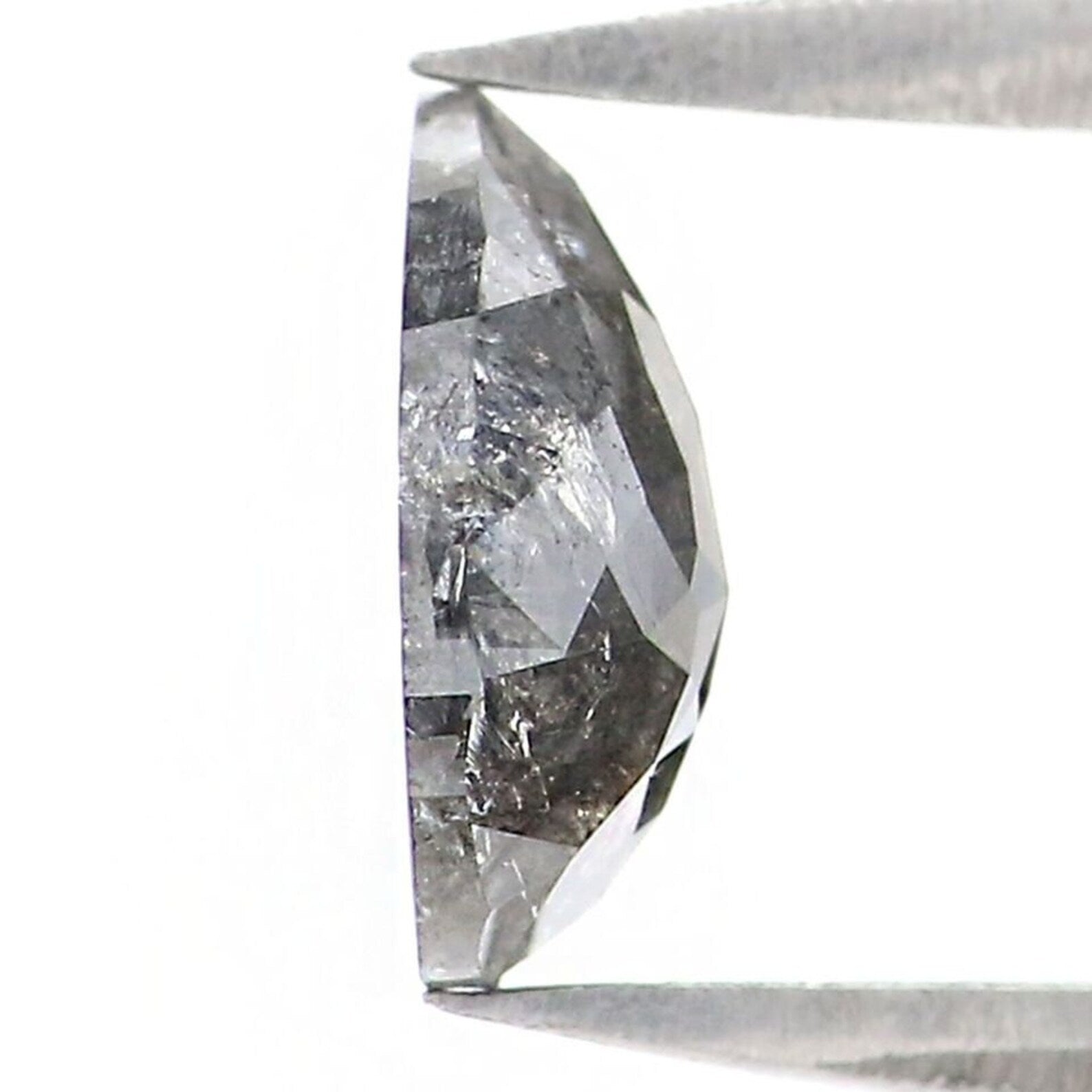 0.74 CT Natural Loose Pear Shape Diamond Salt And Pepper Pear Diamond 7.00 MM Natural Loose Black Grey Color Pear Rose Cut Diamond NQ9225