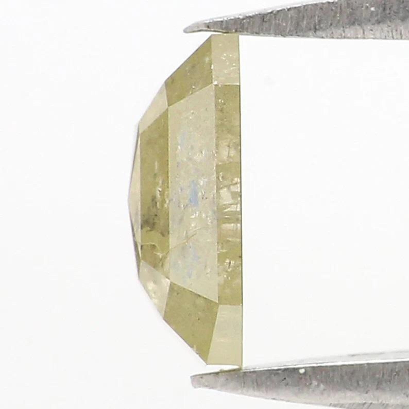 0.59 CT Natural Loose Emerald Shape Diamond Yellow Color Emerald Diamond 6.10 MM Natural Loose Green Color Emerald Rose Cut Diamond NQ8710