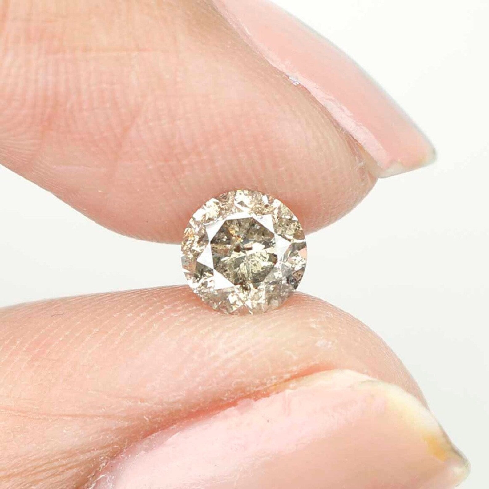 0.67 CT Natural Loose Round Brilliant Cut Diamond Salt And Pepper Diamond 5.35 MM Natural Loose Diamond Black Grey Round Cut Diamond NQ814