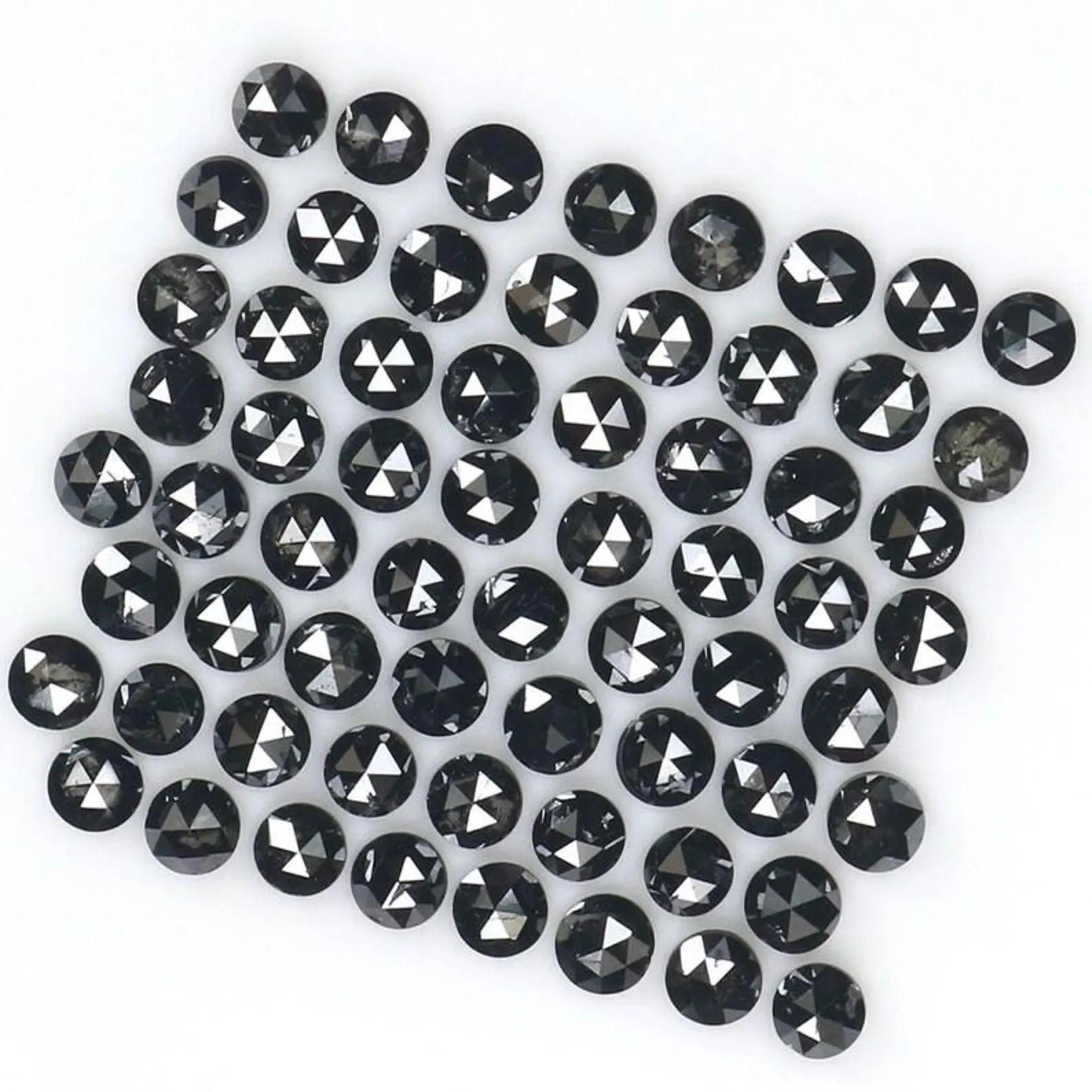2.89 CT Natural Loose Round Shape Diamond Black Color Round Diamond 2.10 MM Natural Loose Diamond Black Color Round Rose Cut Diamond NQ1807